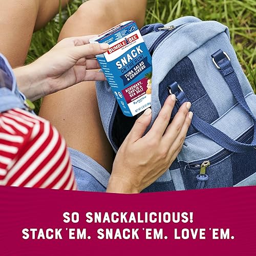 Vista 19 de Bumble Bee Snack On The Run - Kit de ensalada de atún con galletas saladas, listo para comer, cuchara incluida, atún capturado en la naturaleza