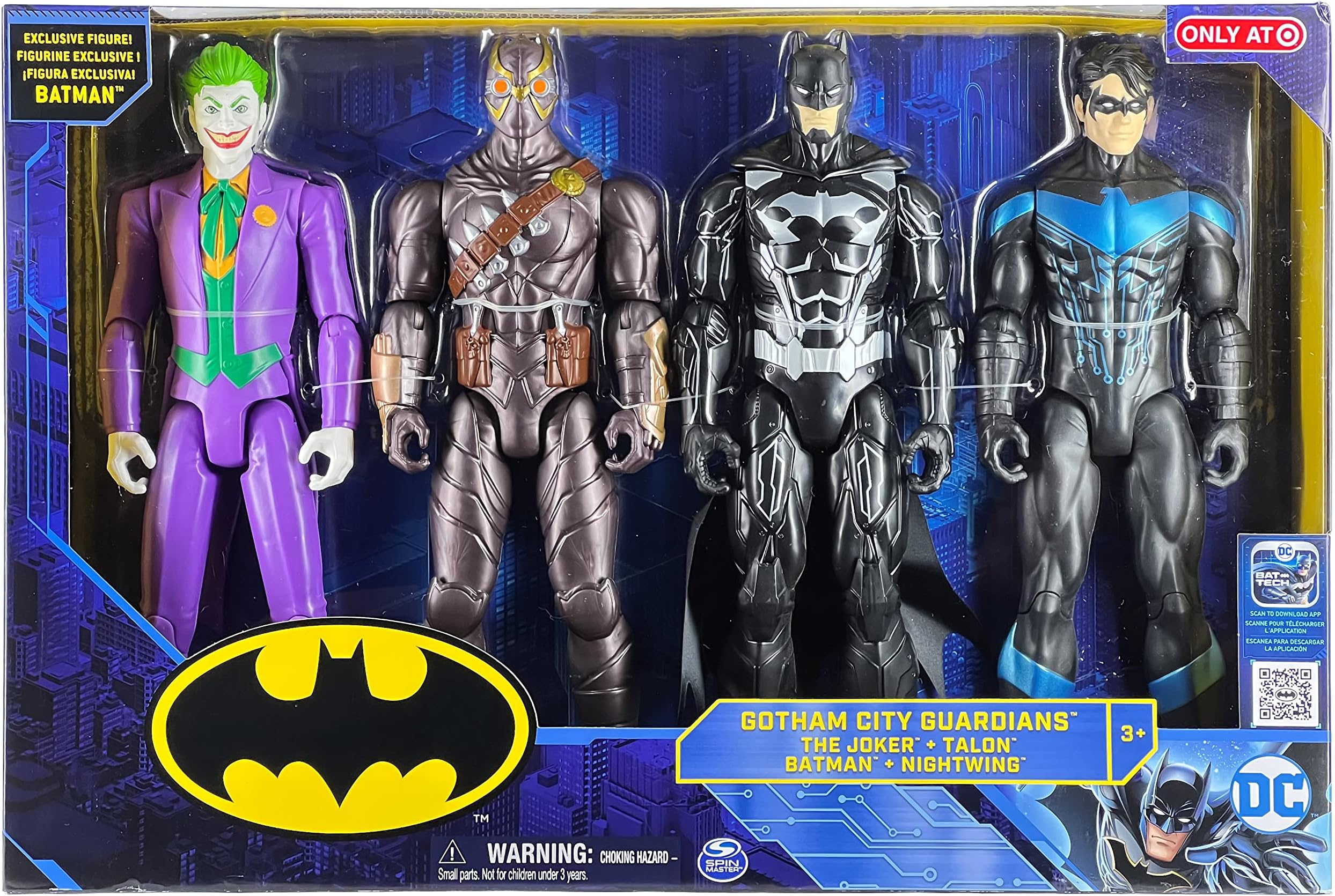 BATMAN Gotham City Guardians 12-inch Action Figure 4-Pack Metal-Tech Nightwing Talon Joker