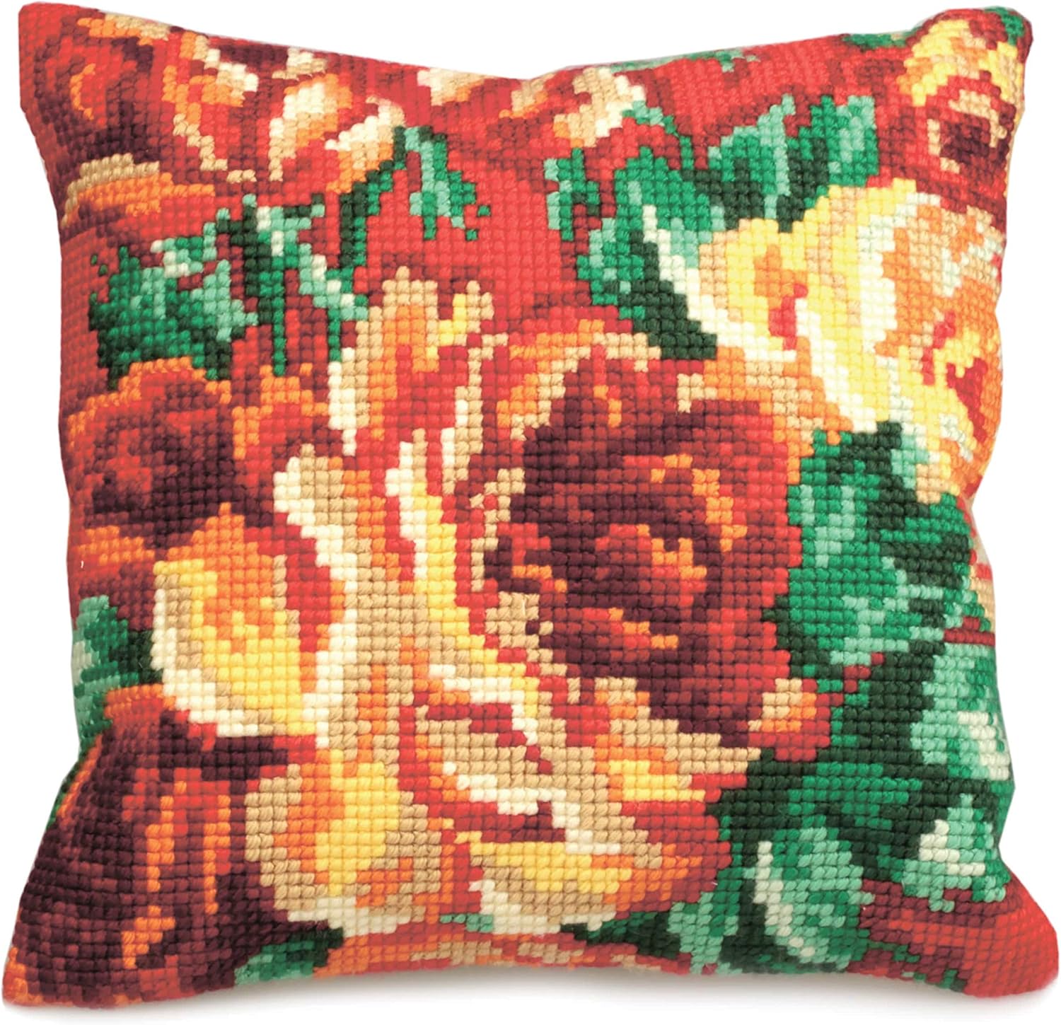 Rose Chou Gauche Pillow Cross Stitch Kit, 15-3/4 by 15-3/4-Inch