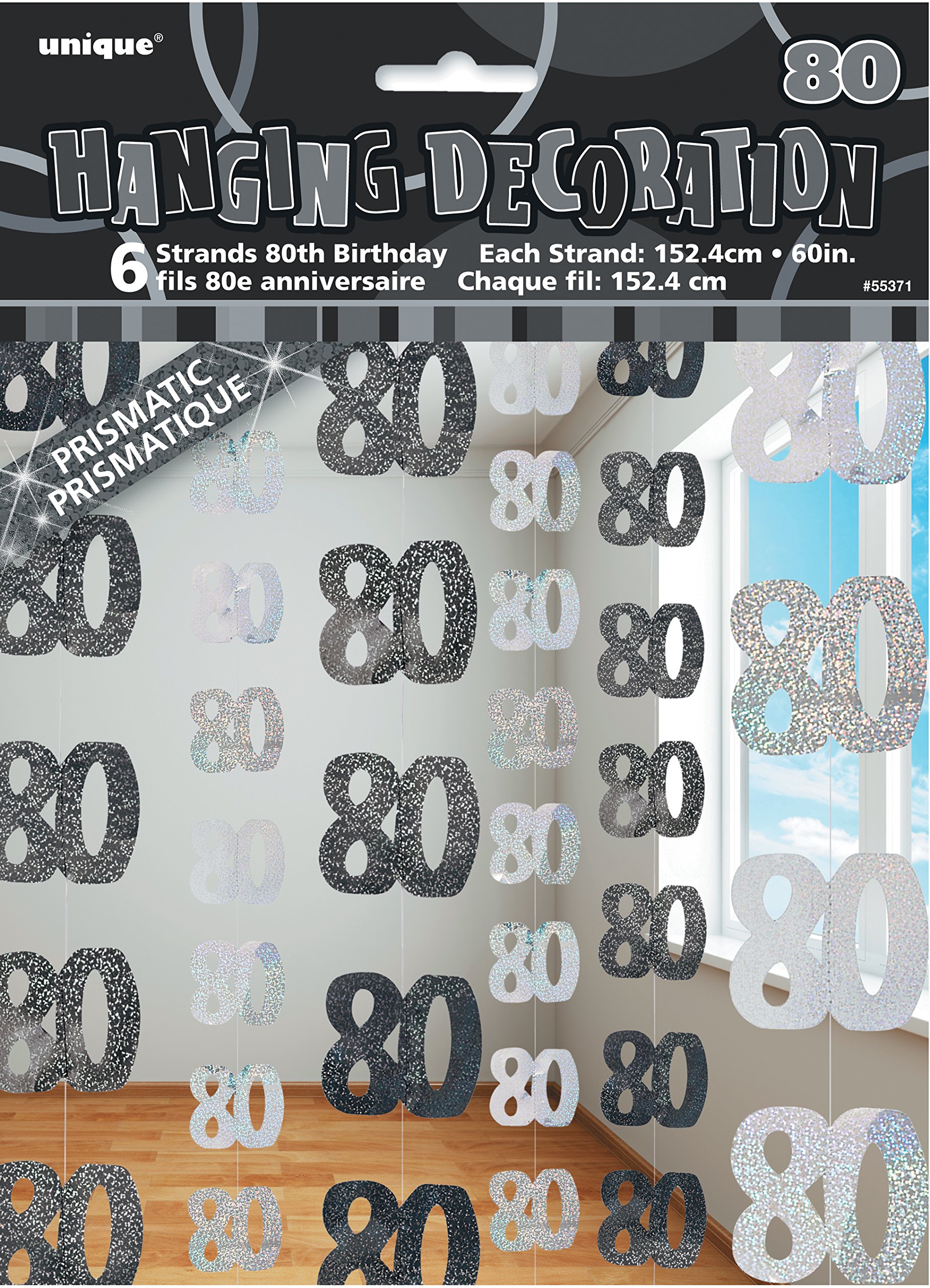 Unique Party 92068 - 9ft Foil Glitz Pink Happy 80th Birthday Banner — view 177