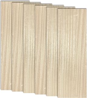 Cregugua 6 Pack Double-Sided Paulownia Veneered MDF Boards 5x15 Inch 1/4 Thick - Unfinished Wood Panels for Crafts, Laser & CNC
