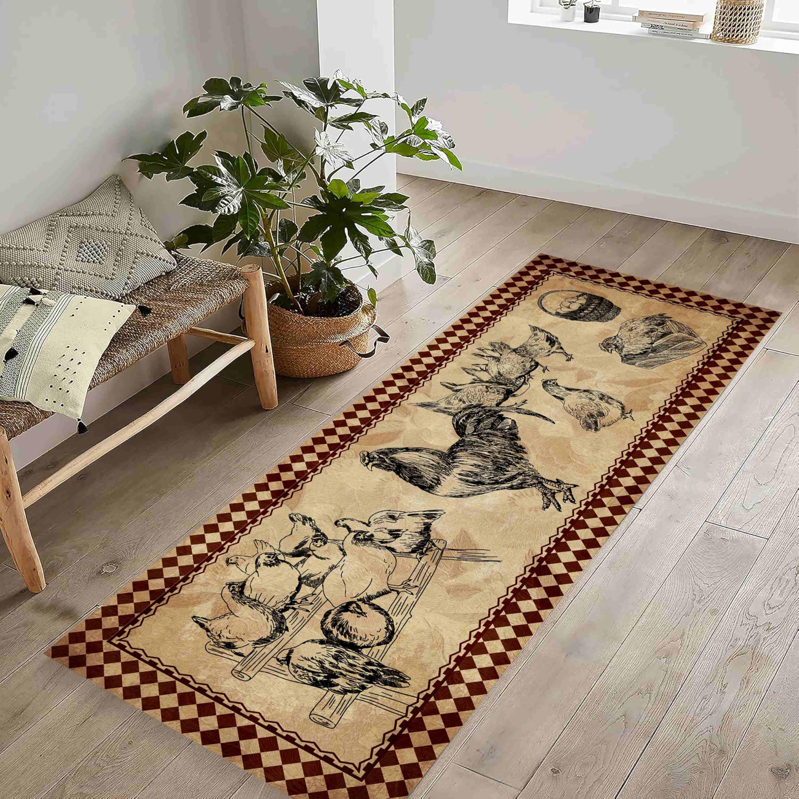 Alfombra abstracta vintage de alta calidad con reverso técnico para salones exigentes