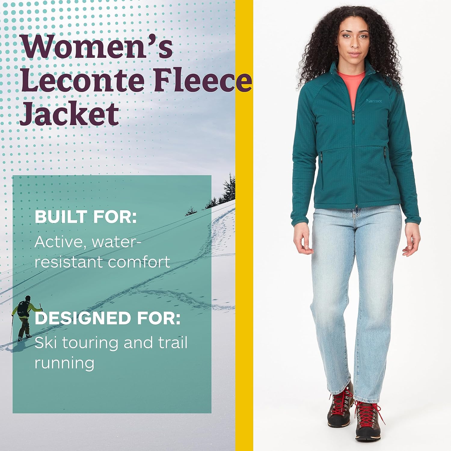 MARMOT Women's Leconte Fleece Jacket - Lightweight, Breathable, Technical Grid Fleeced Layer - Image 3