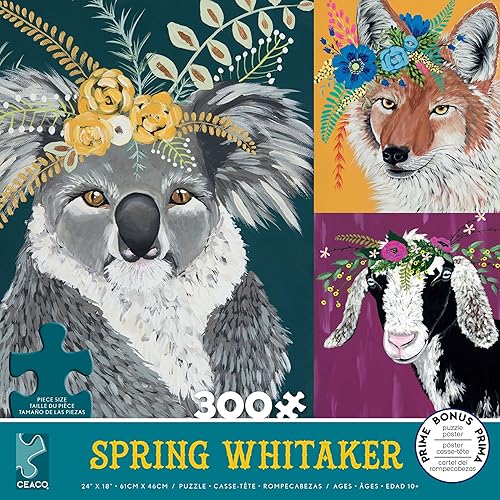 Ceaco - Spring Whitaker - Ethel and Friends - Rompecabezas de 300 piezas de gran tamaño