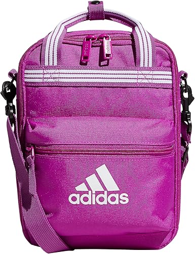 adidas Bolsa de almuerzo Squad, Fucsia Sónico PúrpuraBlanco, Bolsa de almuerzo con aislamiento Squad