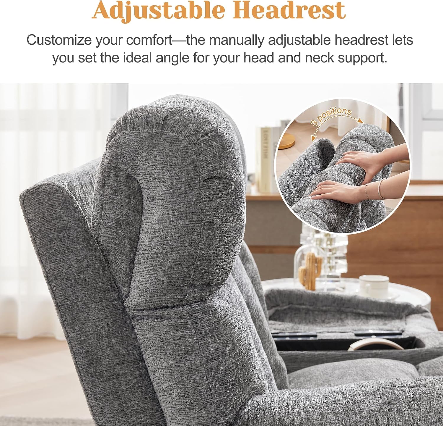 Korser Oversized Dual Motor Power Lift Recliner Chair for Elderly with Massage & Heat, Extra Wide Lift Chair with Adjustable Headrest, Electric Recliner with Storebox, Cupholder, USB, Type C, Grey