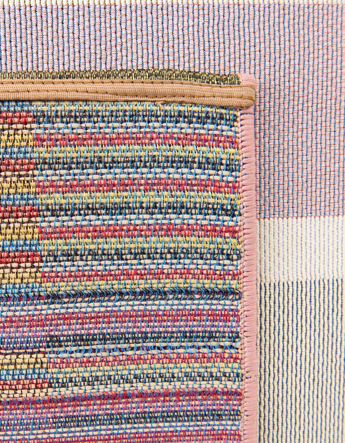 Rugs.com Outdoor Ribbon Collection Rug – 2x3 Pink and Lavender Flatweave-Pile Rug Perfect for Entryways, Kitchens, Breakfast Nooks, Accent Pieces