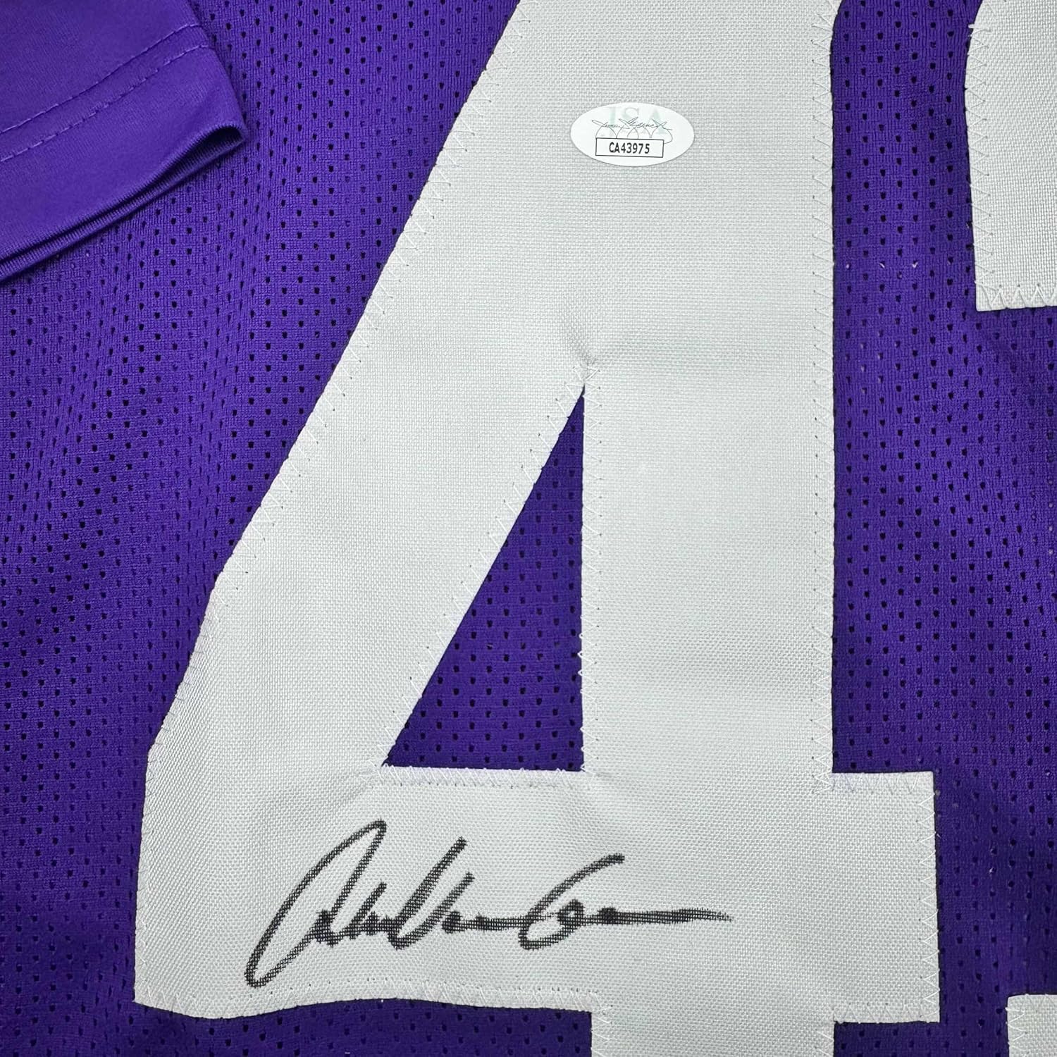 Autographed/Signed Andrew Van Ginkel Minnesota Purple Football Jersey JSA COA - Image 3