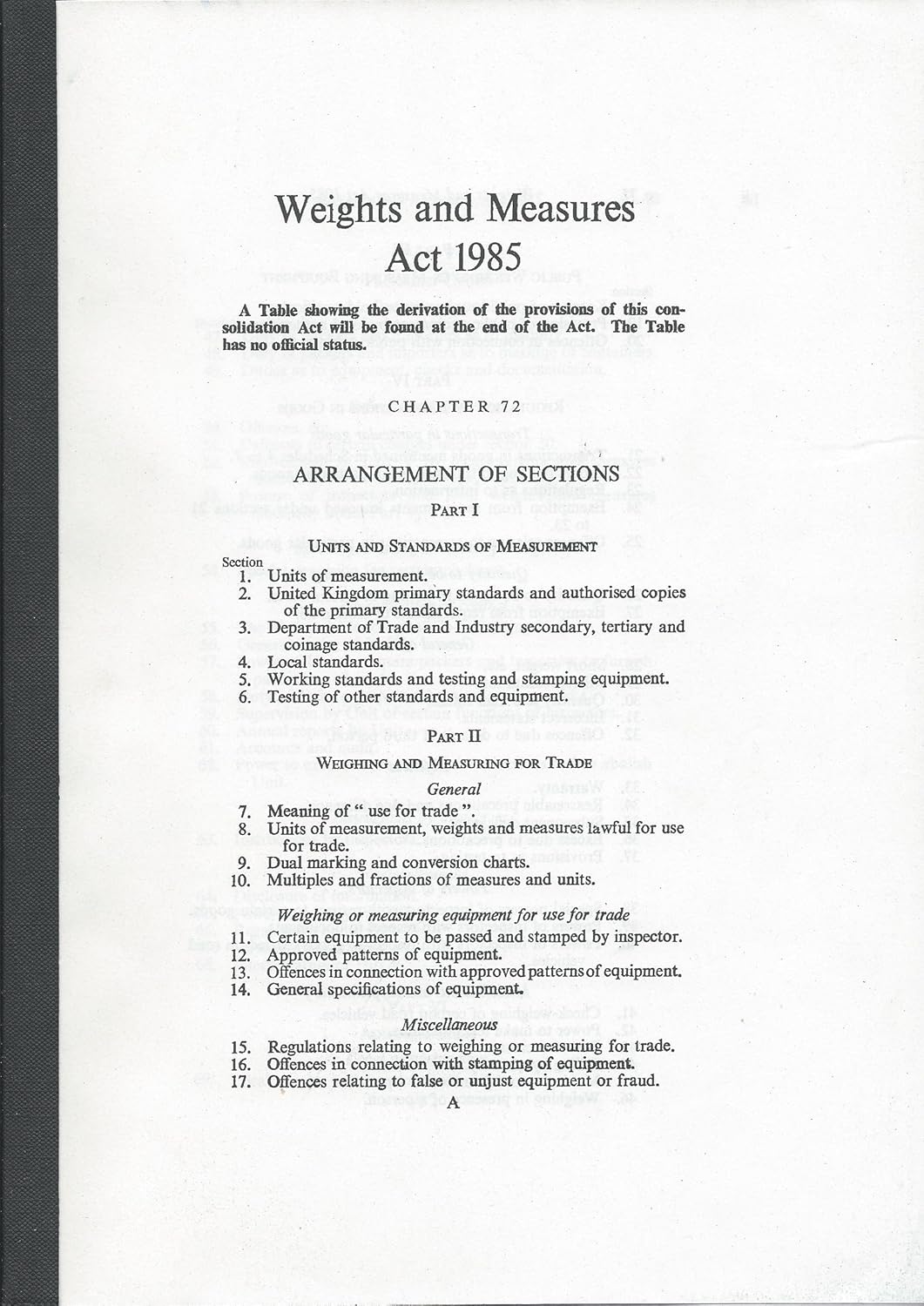 Weights and Measures Act 1985 Chapter 72 9780105472858 Books