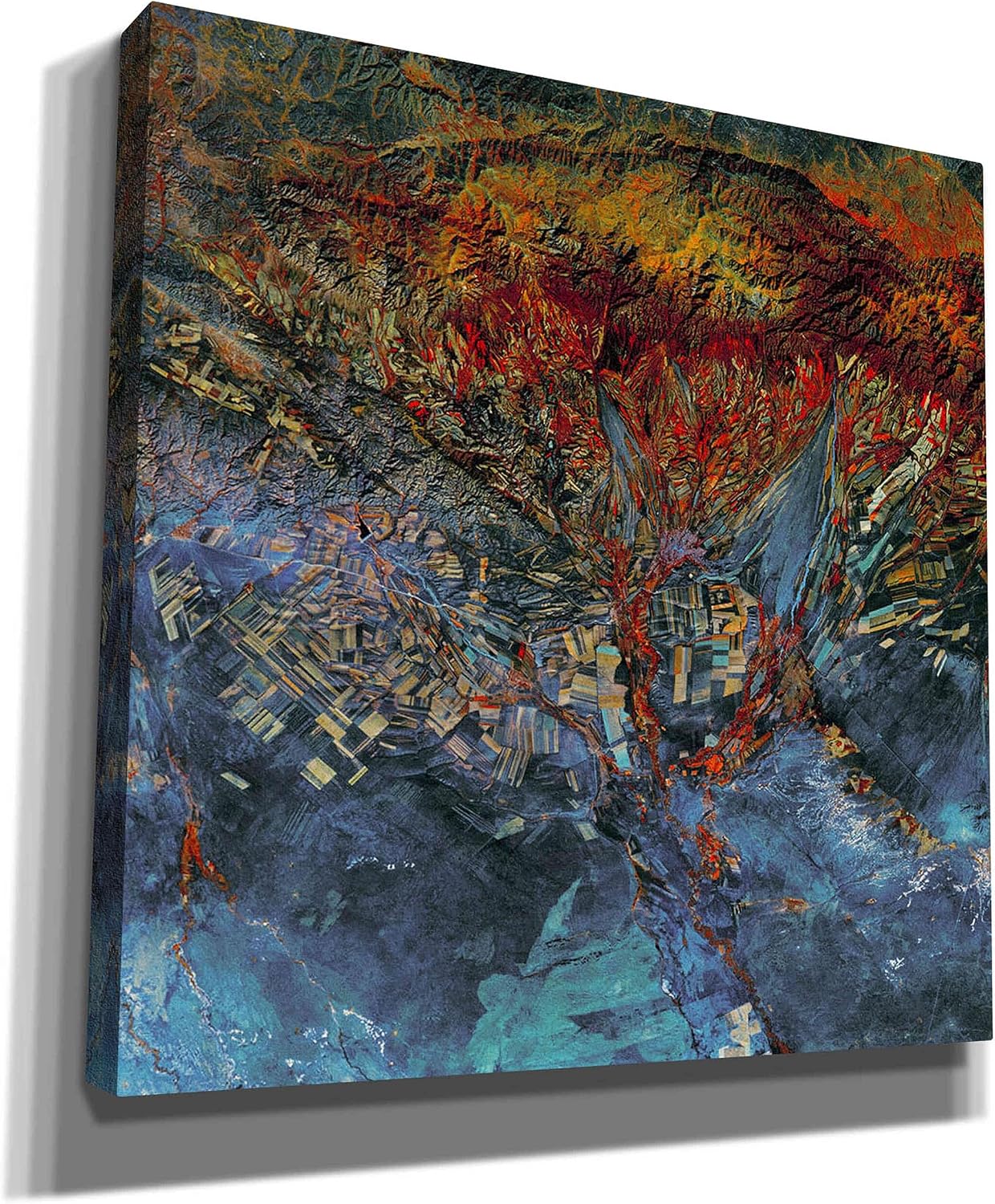Epic Graffiti 'Earth As Art: Cubism Landsat Style' Canvas Wall Art, 12" x 12"