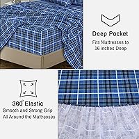 Vista 216 de RUVANTI Flannel Sheets Twin Size - 100% Cotton Double Brushed Twin Sheets Set, Deep Pockets 16 Inches, All Seasons Breathable & Extra Soft Bed Bali