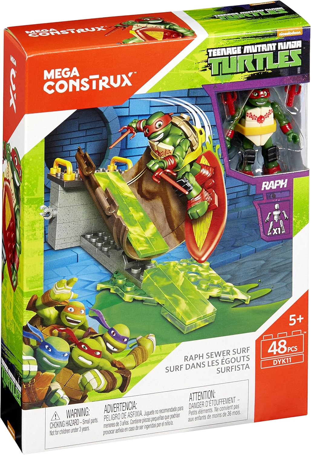 Mega Construx Teenage Mutant Ninja Turtles Raph Sewer Surf