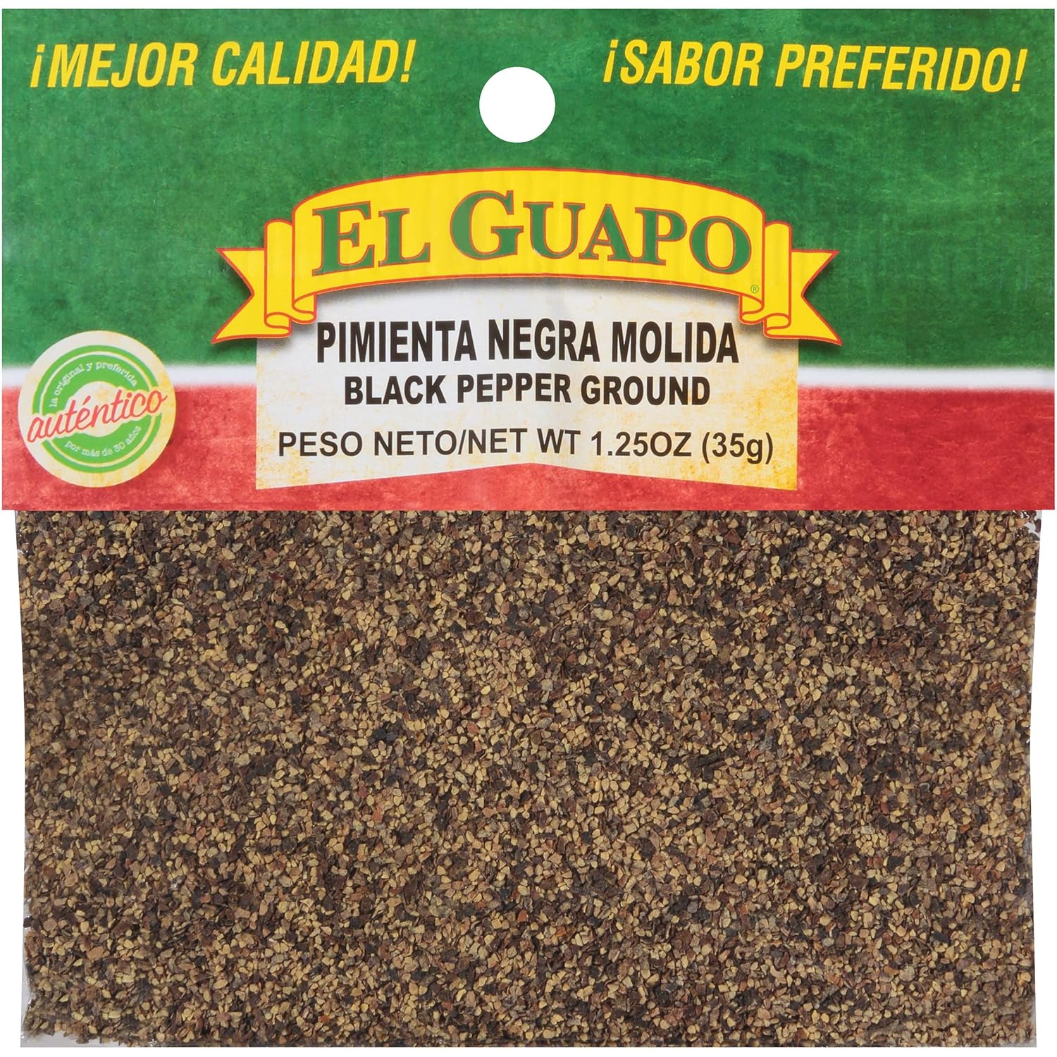 El Guapo Ground Black Pepper (Pimienta Negra Molida), 1.25 oz (Pack of 12)