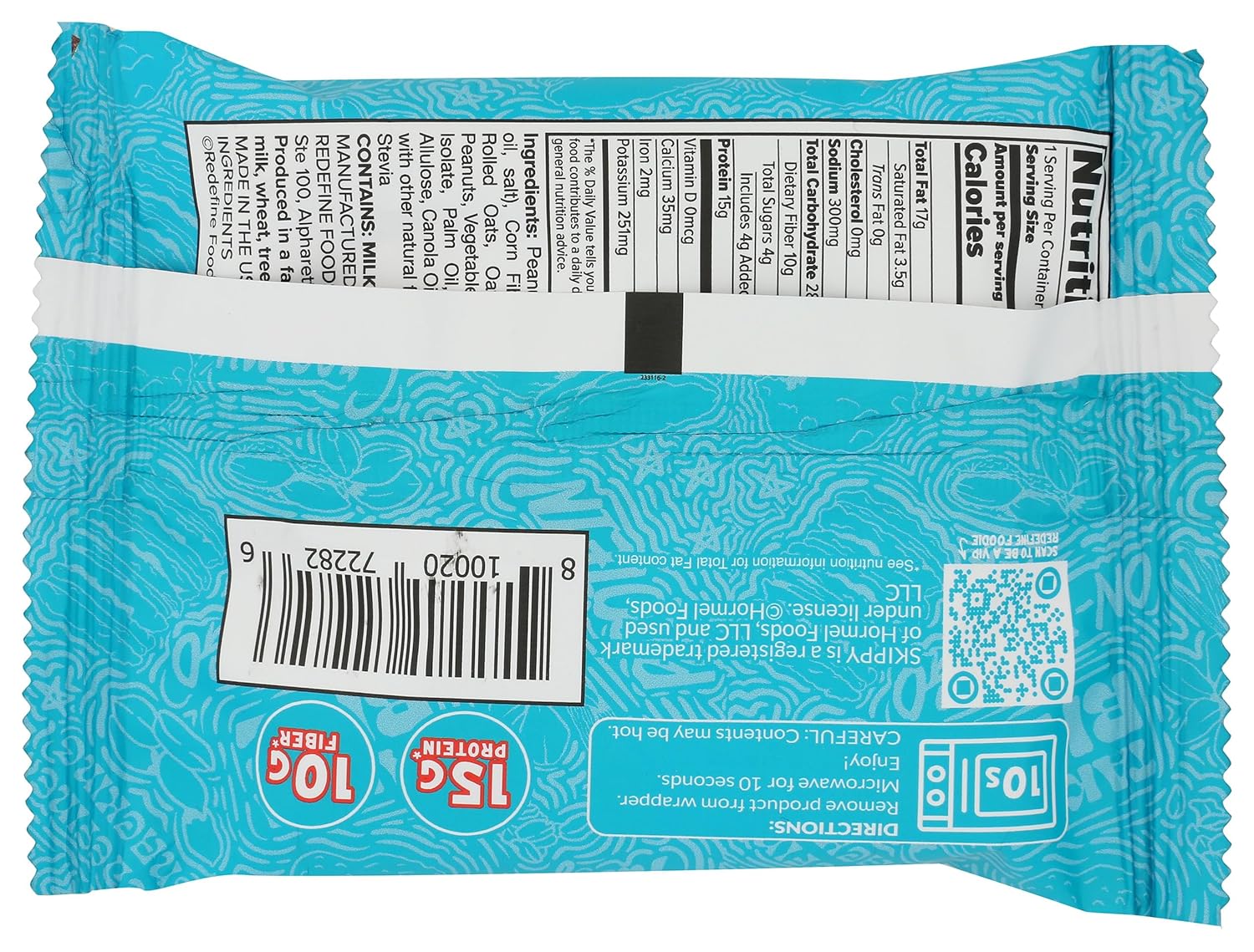 Redefine Foods Oatmeal Protein Pie, Chocolate Peanut Butter, Non-GMO, 1 Count, 2.5 Ounce (Pack of 8)