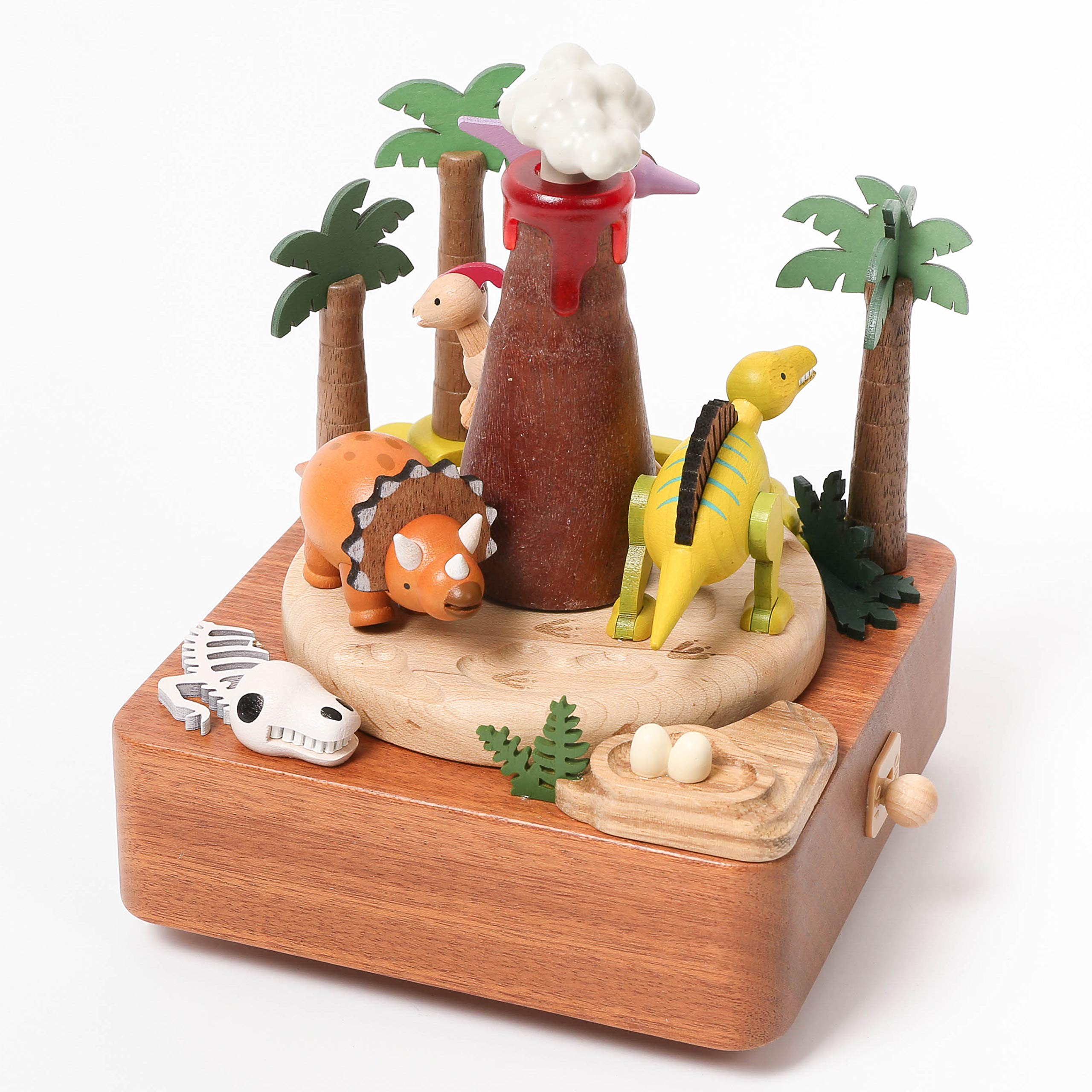Wooderful life ウッドミュージックボックス Amazon.com: WOODERFUL LIFE Music Box Wooden | Dinosaurs & Volcanic