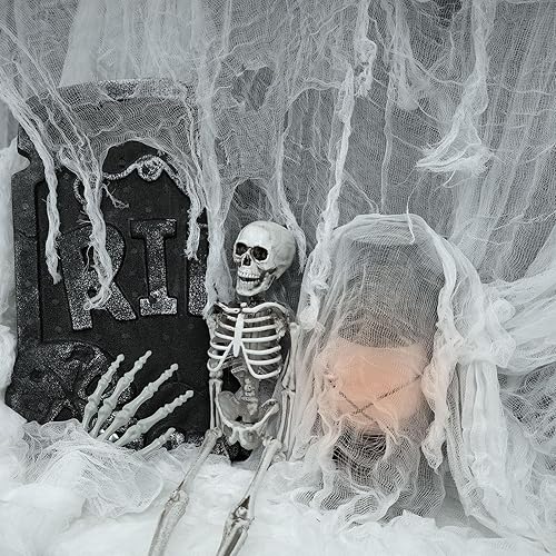Miniatura 2 de ZYP Tela espeluznante de Halloween de 410 x 80 pulgadas, tela espeluznante blanca, grande, decoraciones de Halloween, tela de gasa espeluznante,