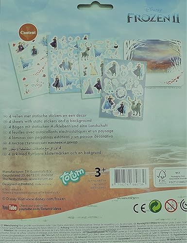 Miniatura 2 de Disney Frozen II - Calcomanías para ventana con más de 70 calcomanías estáticas y una escena de paisaje por Anna & Elsa