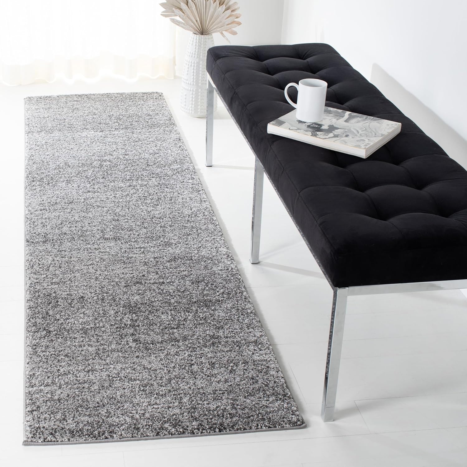SAFAVIEH Retro Collection Runner Rug - 2'2" x 8', Grey & Ivory, Modern Design, Non-Shedding & Easy Care, Ideal for High Traffic Areas in Living Room, Bedroom (RET560H)