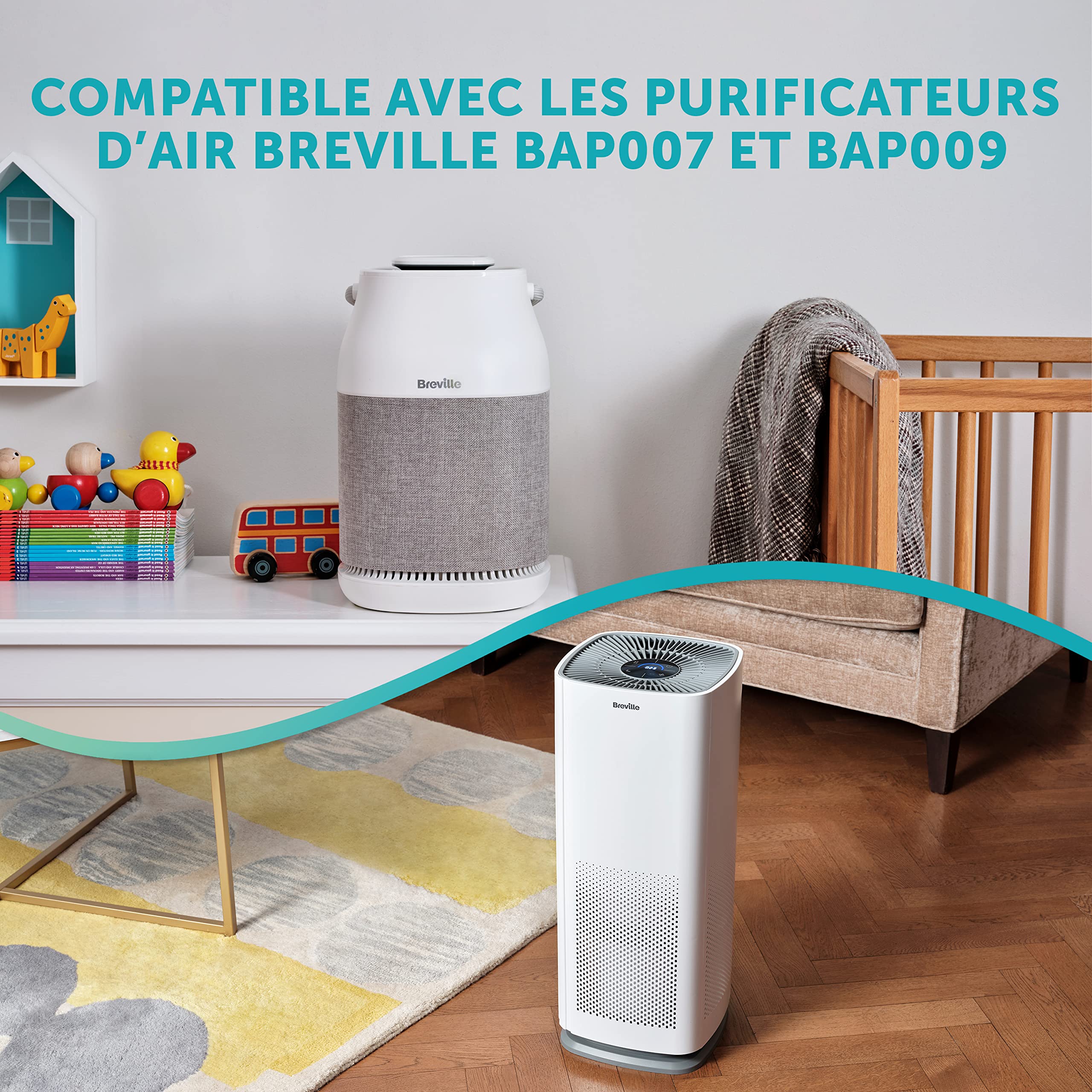 BREVILLE 360° Filtre 3-en-1 True HEPA H13 Pour Purificateur D’Air , Élimine jusqu’à 99.97 % Des Poussières, Fumées, Pollens, Etc