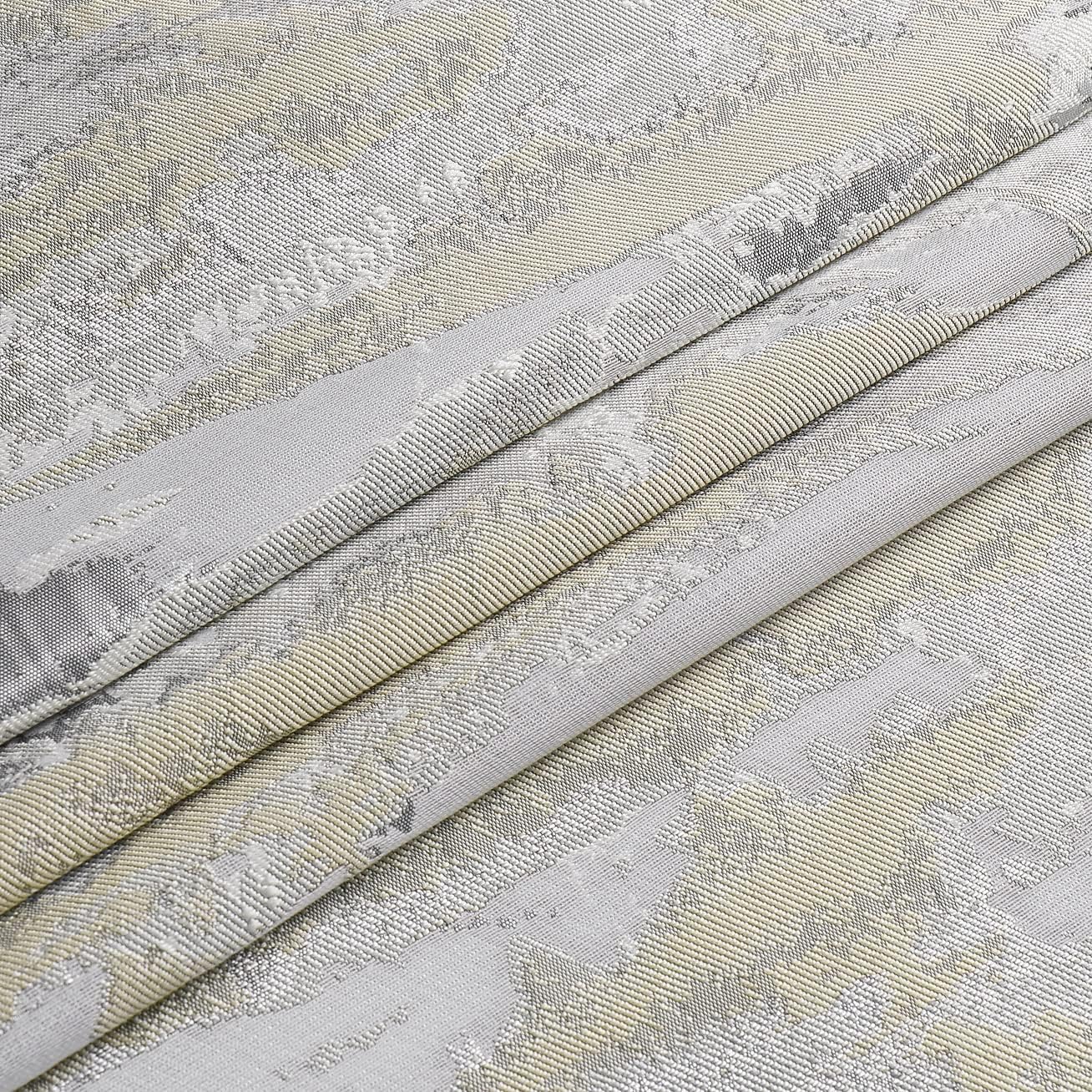 Majestic Giftware 2 Pieces Jacquard Window Curtains - WT1304-4284 | (42 x 84) Window Treatment for Bedroom, Living Room & Kitchen | Long & Luxury Insulated Curtains (Ivory/Grey/Gold)