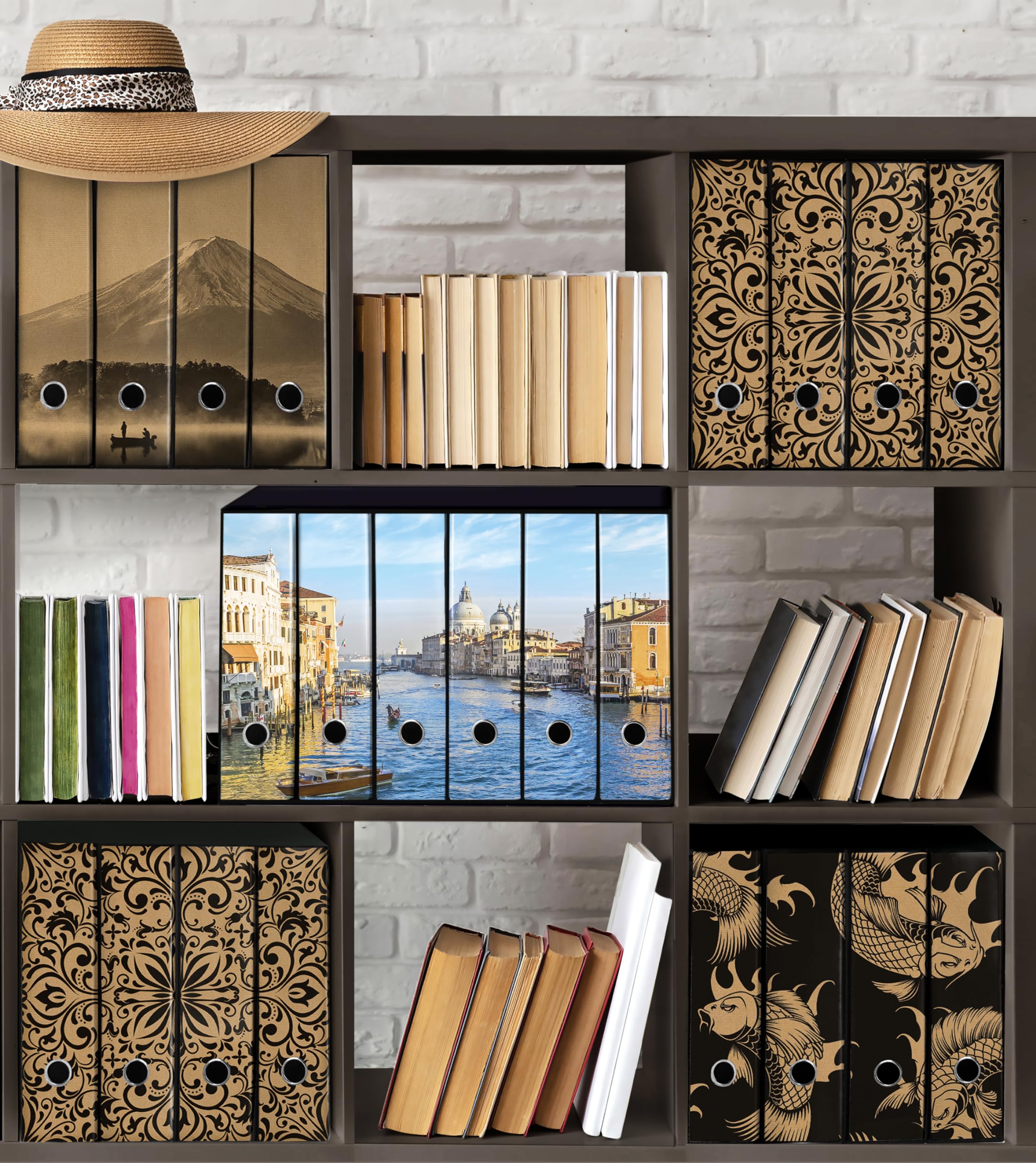 Set da 6 raccoglitori ad anelli VENEZIA, CANAL GRANDE - Faldoni SHAREPRINTING (H34 con 4 anelli)