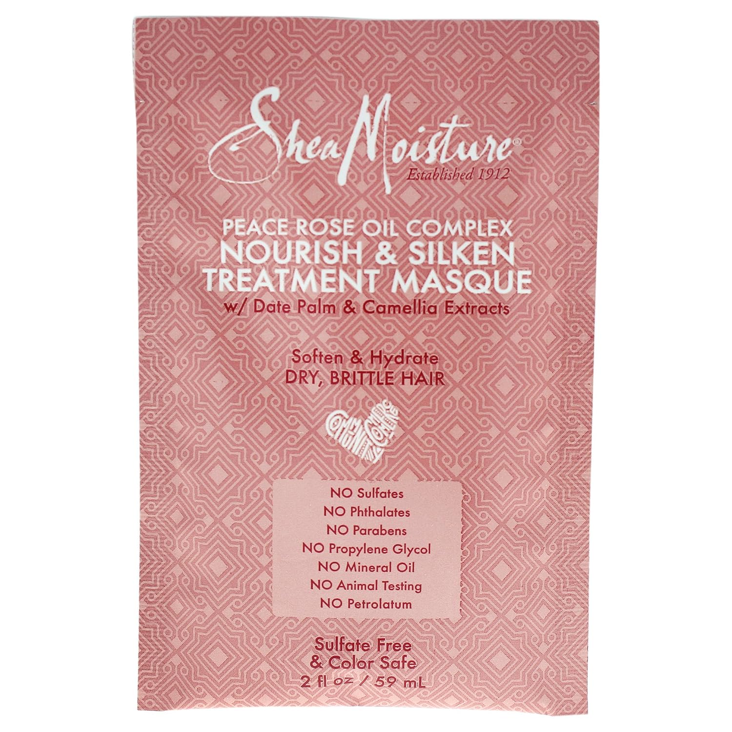 Shea Moisture Peace Rose Oil Complex Nourish & Silken Treatment Masque for Unisex, 2 Ounce