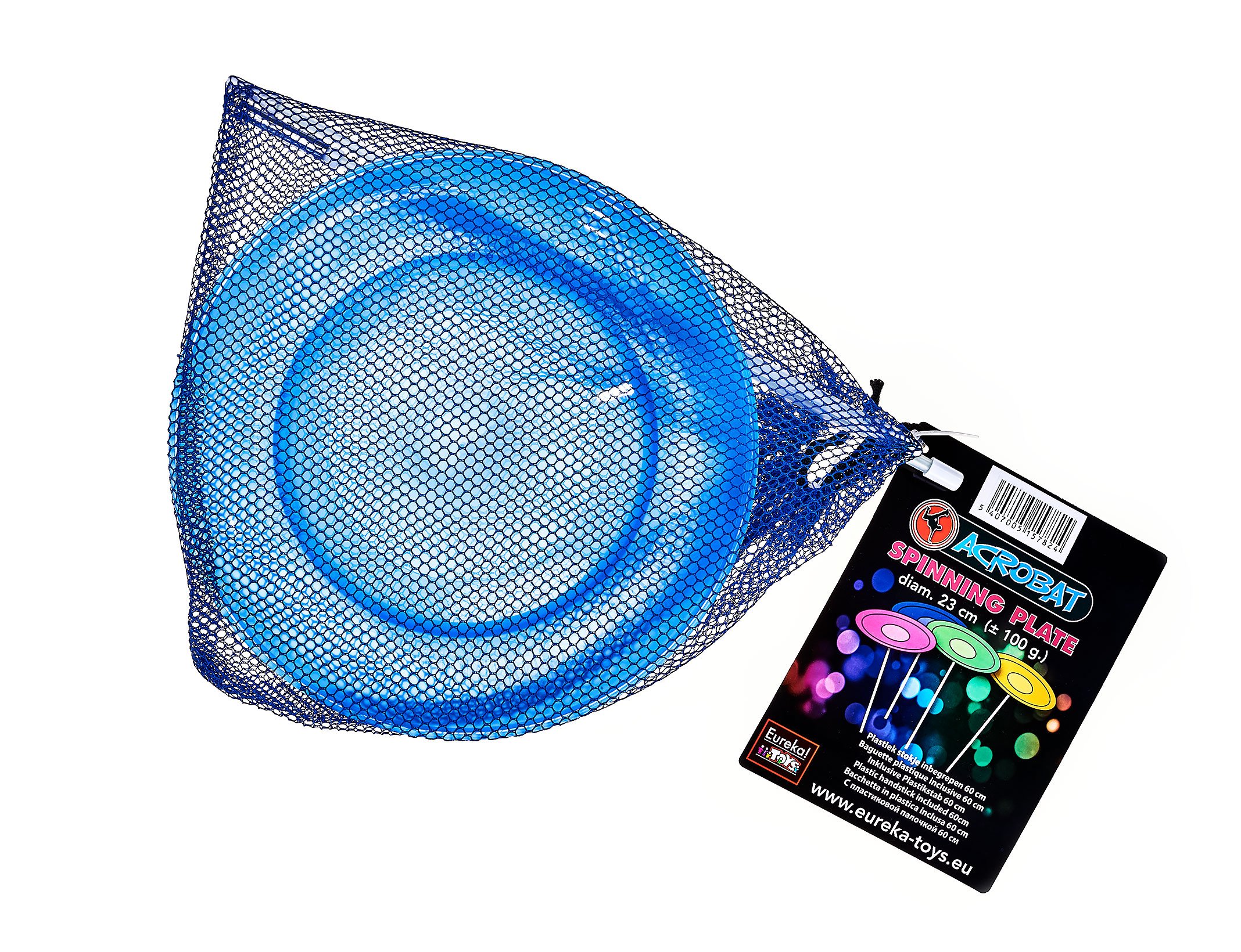 Fehn Eureka 515782 Acrobat Soft Spinning Plate with Hand Stick, Blue