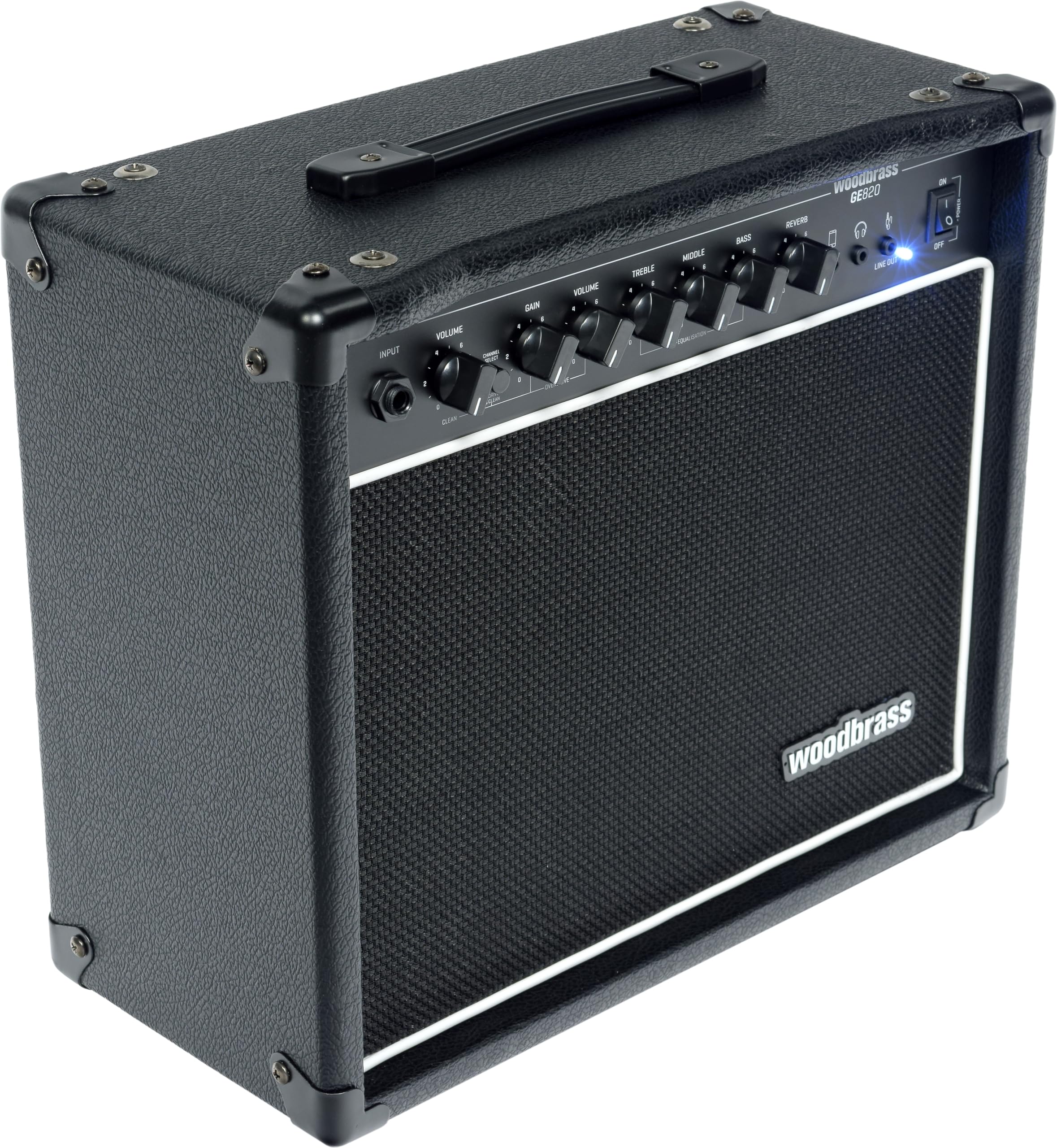 Woodbrass GB820 Amplificateur Combo pour Basse Électrique - Ampli 20W idéal pour Bassiste débutant et Amateur - Compresseur, Prise Casque et AUX