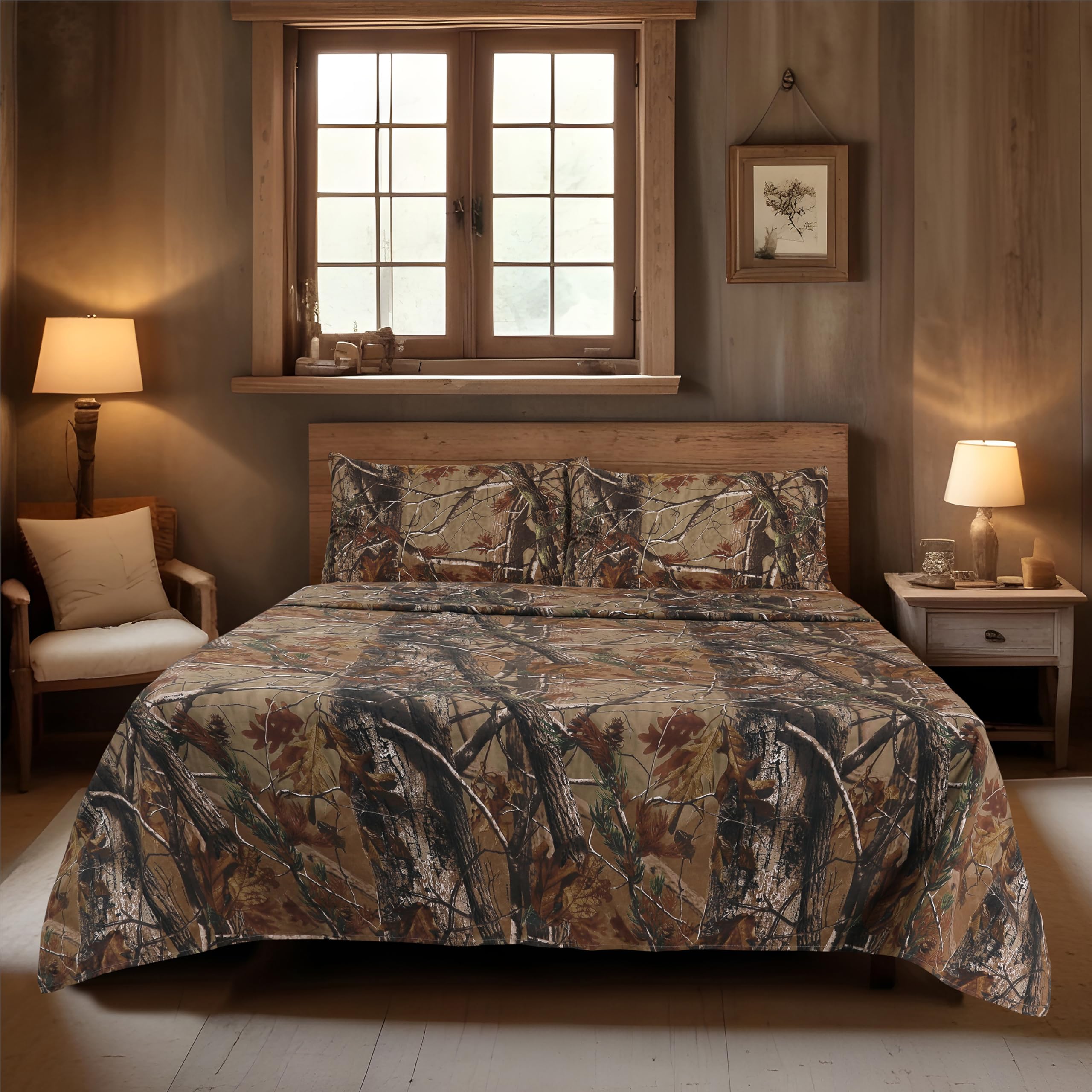 Realtree All Purpose Camo Bedding Twin Sheet Set 3 Piece Polycotton Rustic Farmhouse Bedding for Lodge, Cabin & Hunting Bed Set – Perfect for Outdoor Camouflage Bedroom - (39