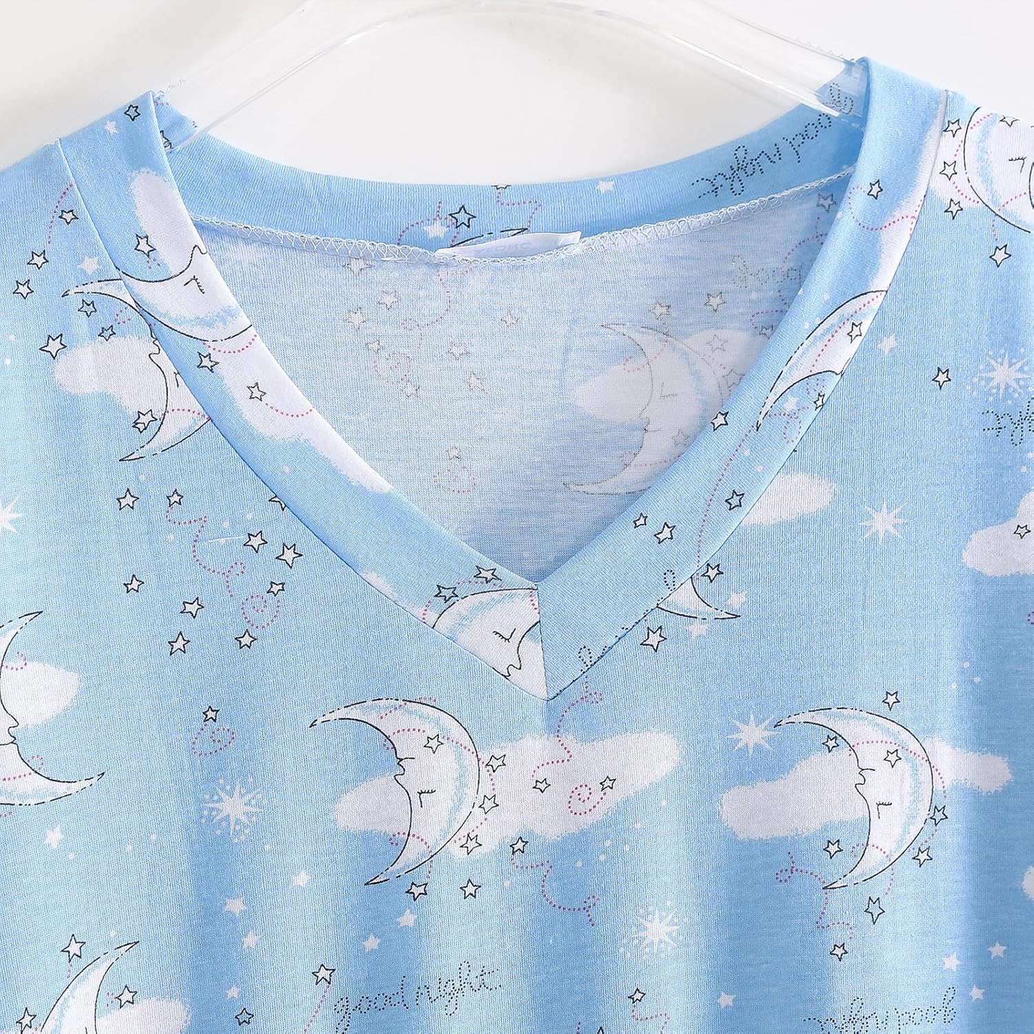 PNAEONG Nightgowns for Women Soft Cotton Long Sleeve Night Gowns Adult Sleepwear V Neck Nightshirt Comfy Sleepshirts - Image 2