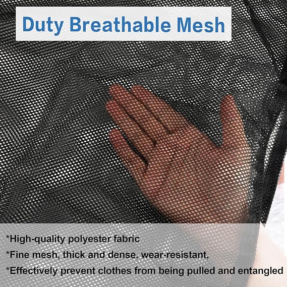 2 Pcs Mesh Laundry Bags, 70×90cm Large Net Laundry Bag for Washing Machine | Heavy Duty Washing Bags with Drawstring, for Dirty Clothes Beddings Plush Toys(Black)