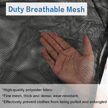 2 Pcs Mesh Laundry Bags, 70×90cm Large Net Laundry Bag for Washing Machine | Heavy Duty Washing Bags with Drawstring, for Dirty Clothes Beddings Plush Toys(Black)