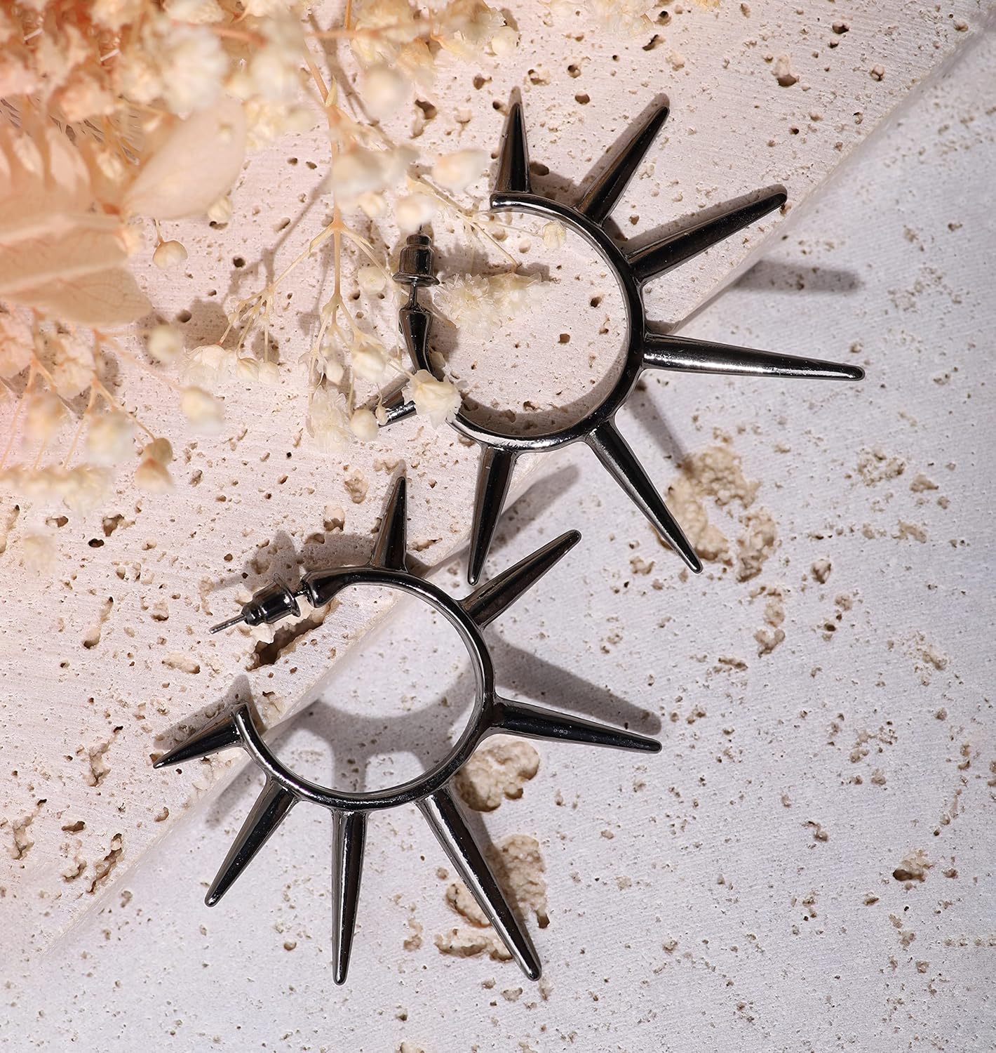 Sacina Gothic Punk Spike Earrings, Zinc Alloy Spike Earrings Pendant, Goth Jewelry Gift for Women, Men, Christmas Gift For Women, Men - Image 6