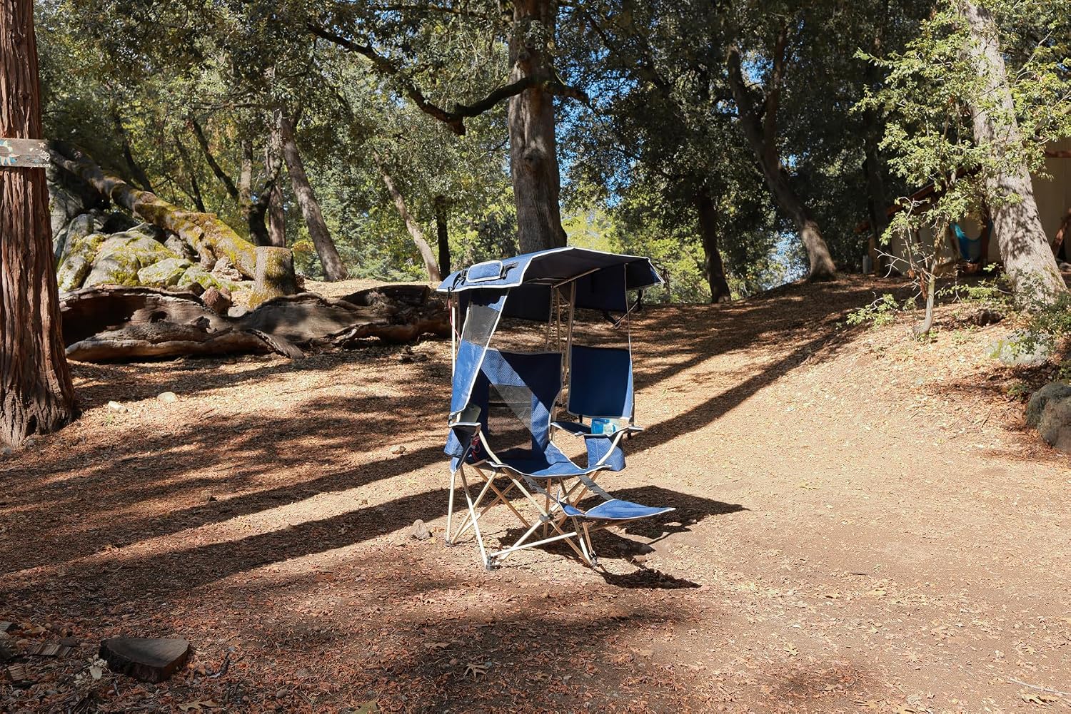 Camping Chair with Shade, Chair with Canopy, Beach Sloar Outdoor with 30W Solar Panels Canopy w/USB, Type-C&DC Outlets, Removable Footrest (1-P Navy)