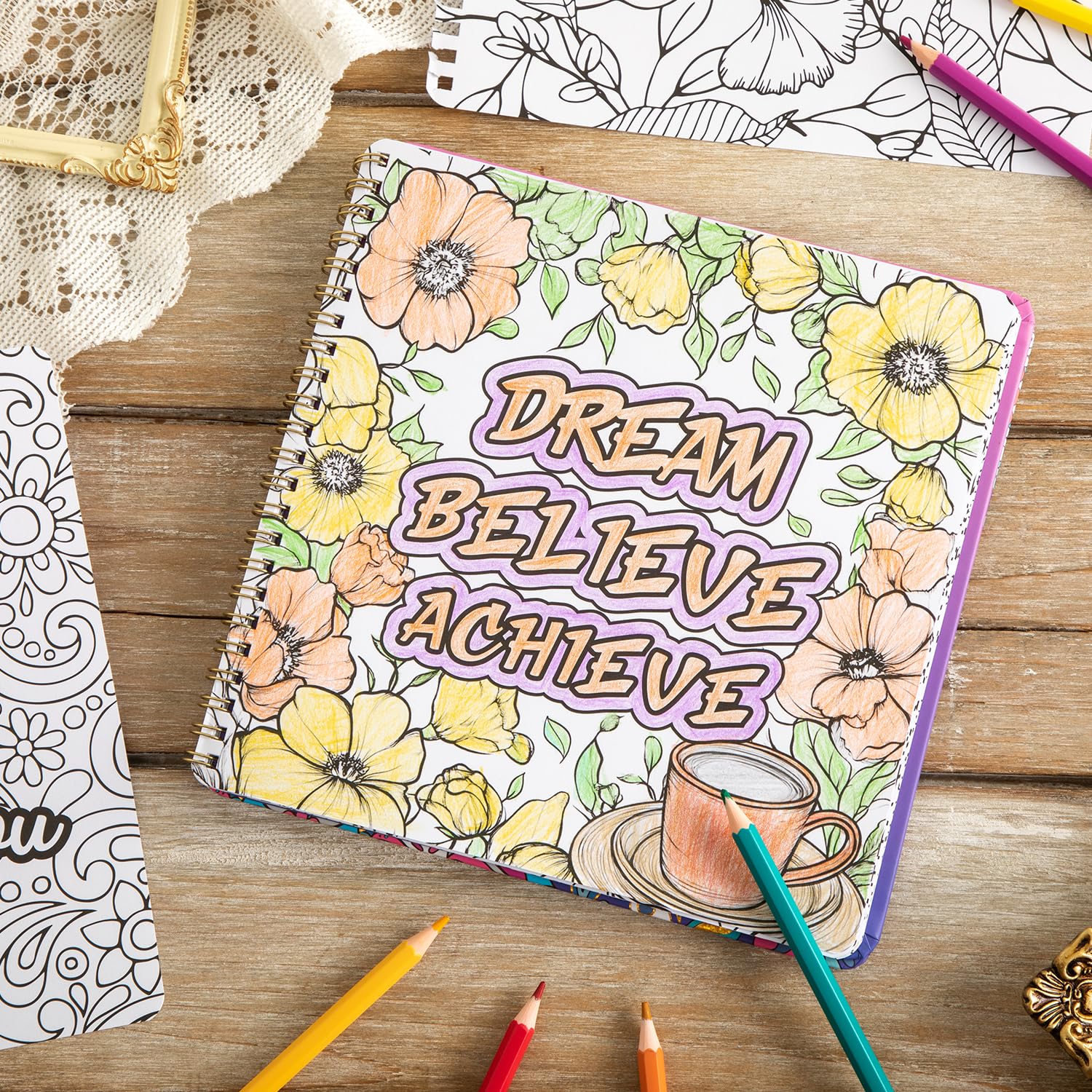 Libro da colorare per adulti, 30 pagine, citazioni ispiratrici | Rilassati e allevia l'ansia, regalo per la festa della mamma, regalo di compleanno, regalo per Natale, regalo per anniversari