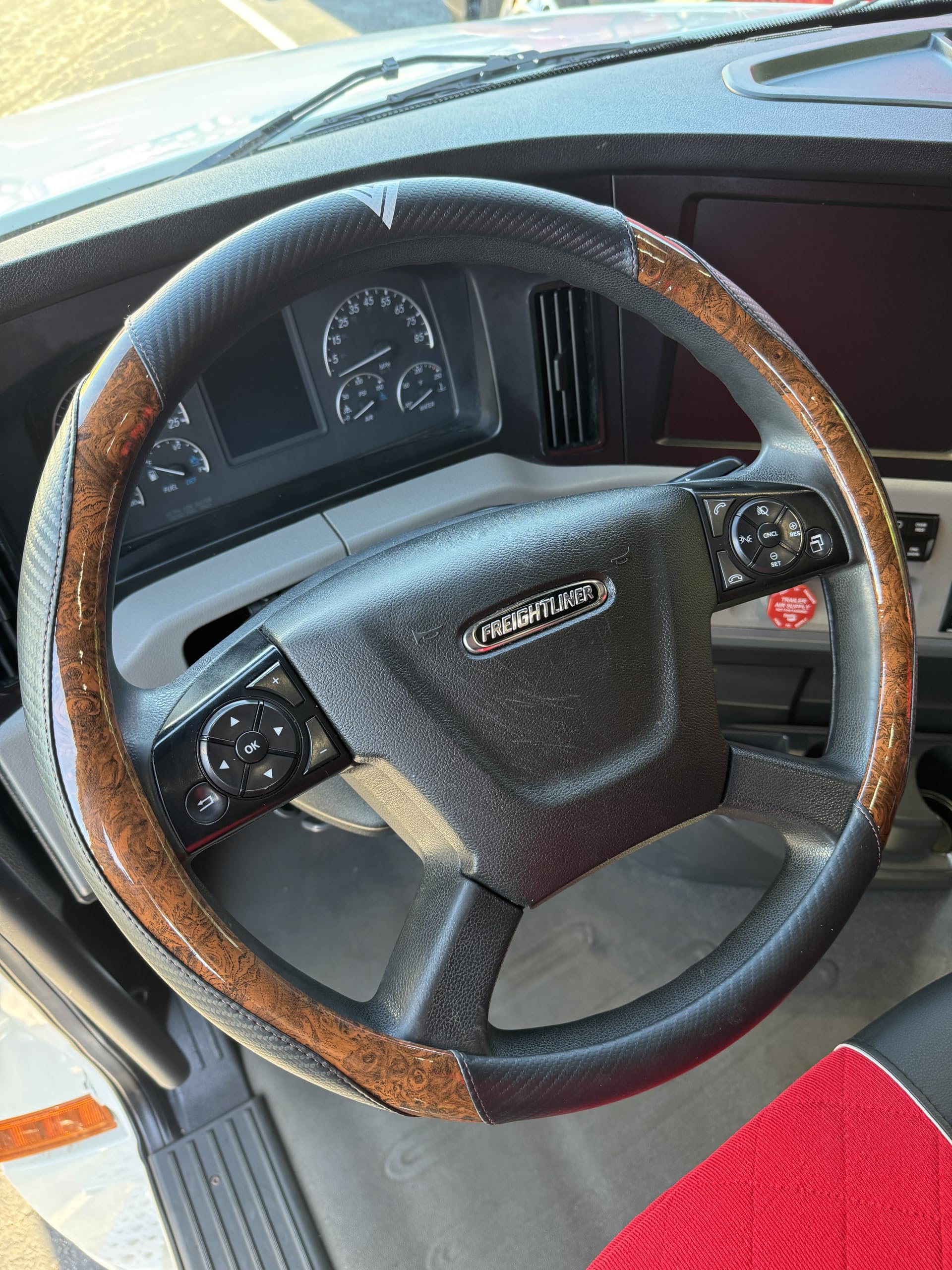 Funda para volante de 18 pulgadas para camión SEMI (imitación de madera)