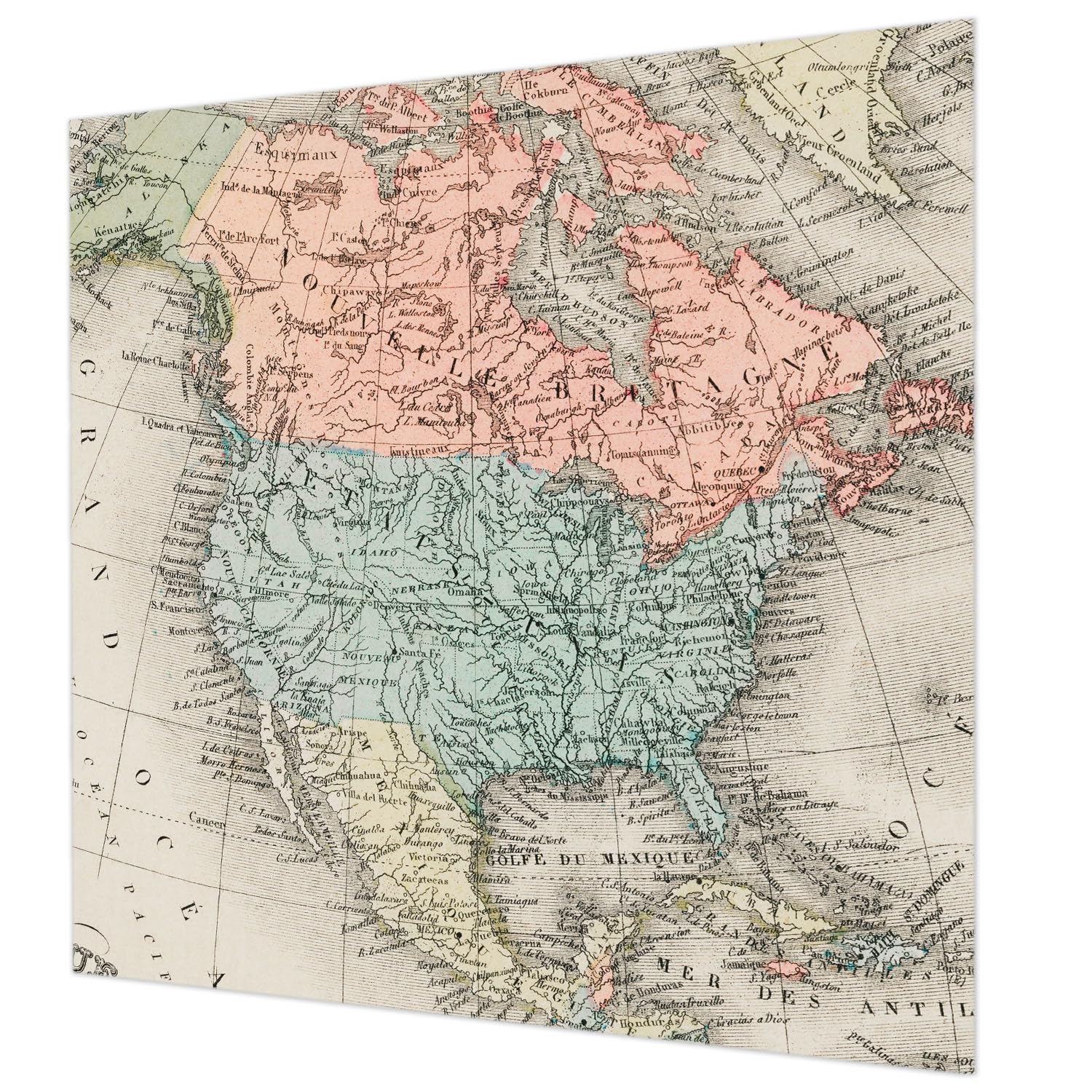 Papier peint intissé carte historique 250x250 cm : pose facile, colle incluse