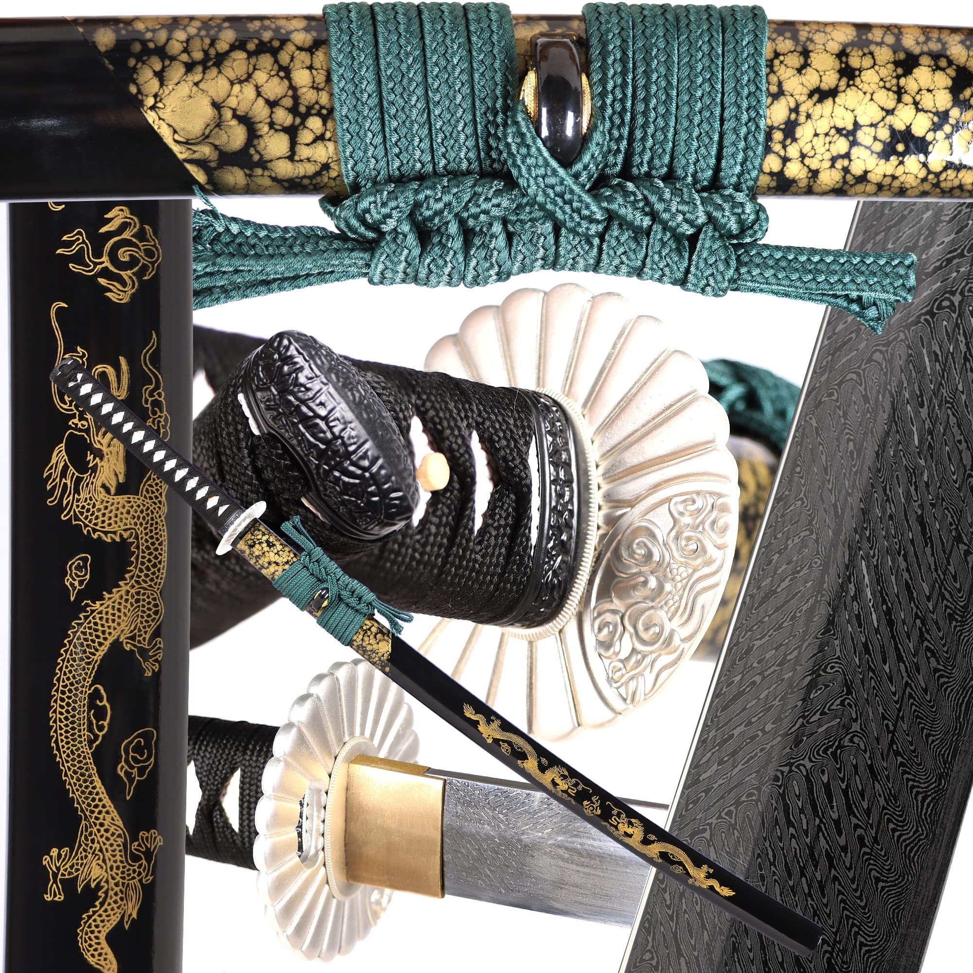 Pnber Damascus Knife Katana Sword Real Full Handmade High Hardness Razor Sharp Authentic Damascus Folding Steel Samurai Sword