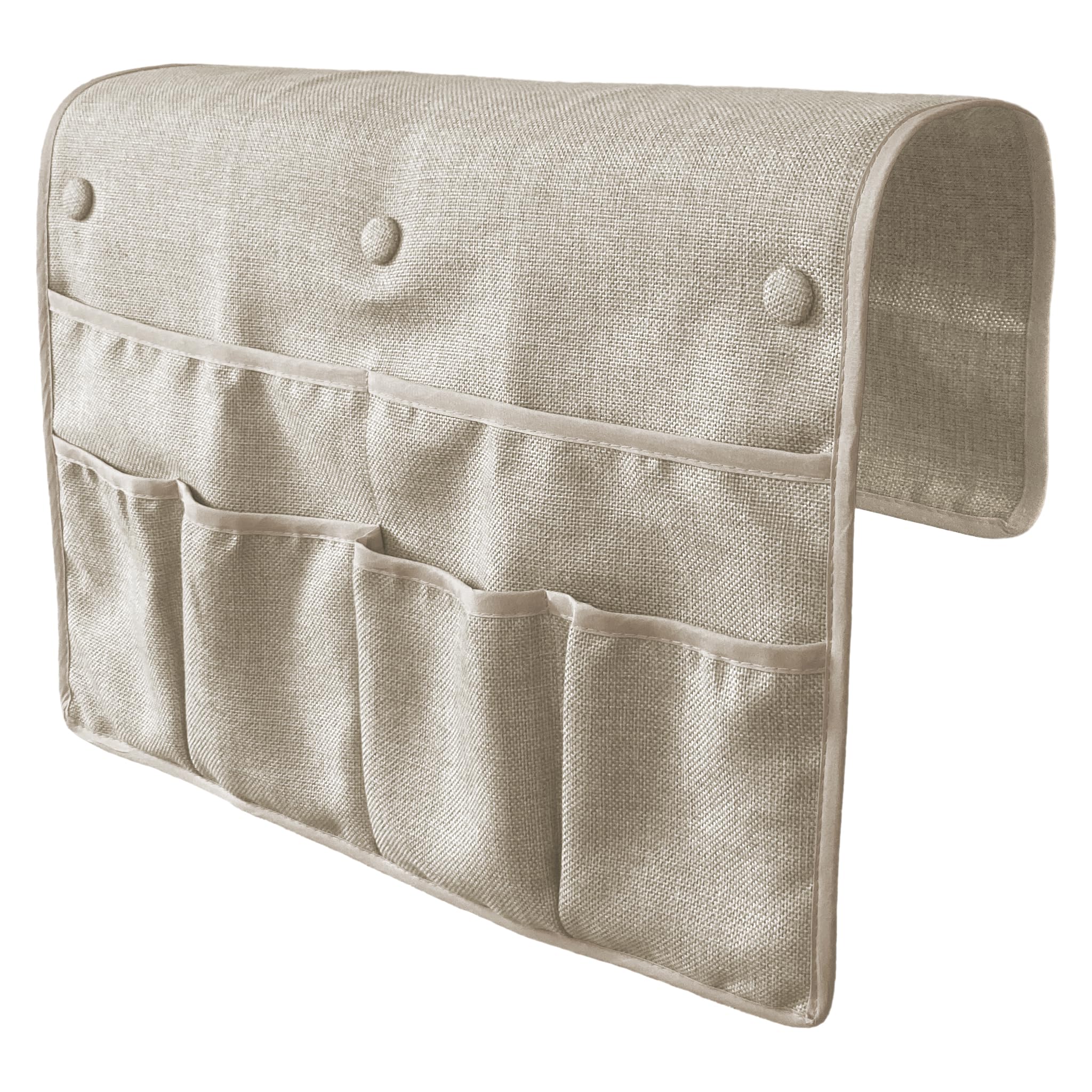 Primpins No Tuck Armchair Caddy with Matching Pin Fasteners - 19 x 24 Inches - No Tucking, No Slipping - Armrest Organizer for Recliner and Couch (