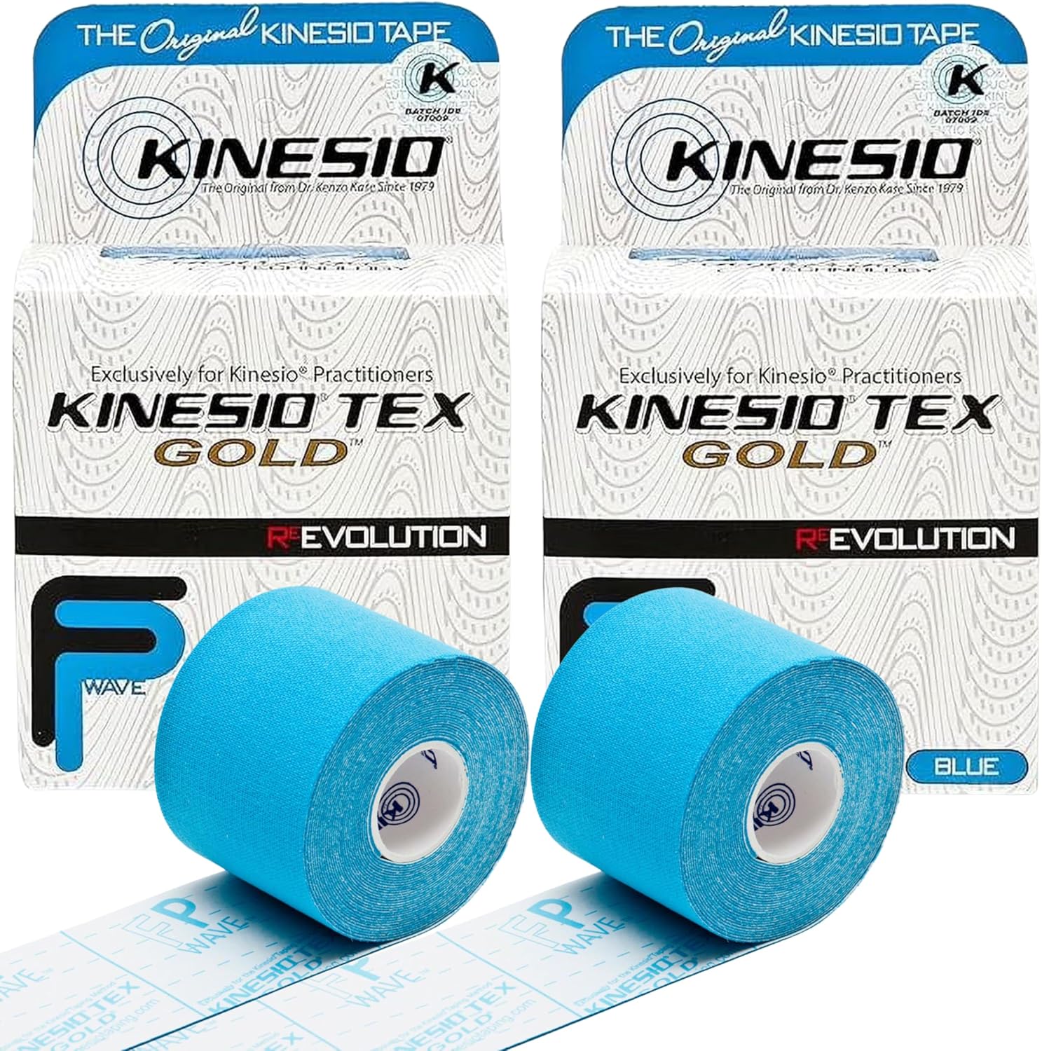 Kinesio Tex Gold Tape, 2" x 16.4', Blue, 2 Rolls