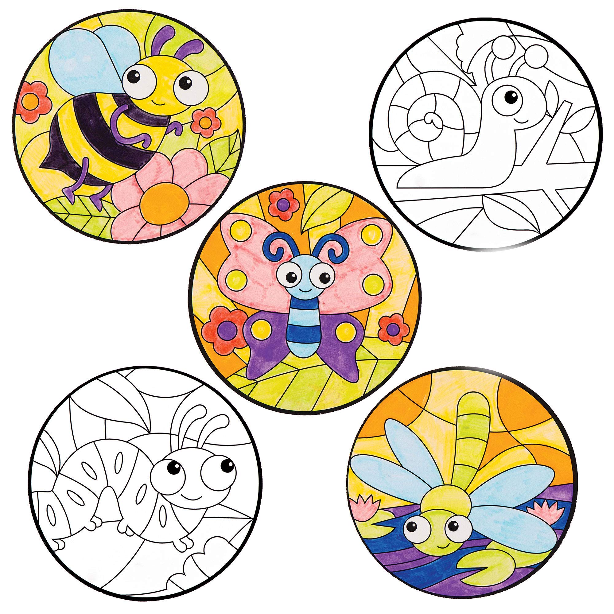 Décorations Fenêtre Automne à Colorier - Lot De 12 Modèles, Effet Vitrail, Activité Enfant
