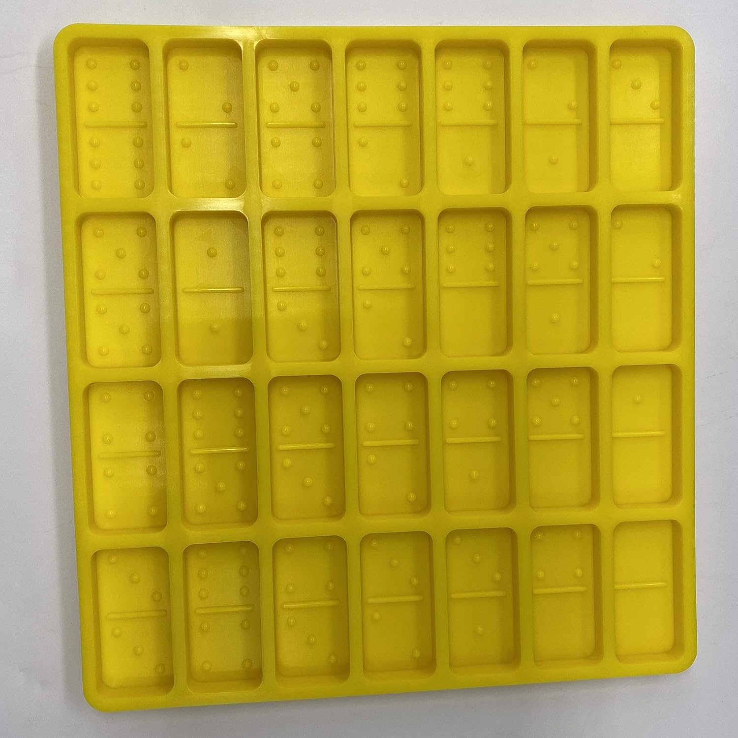 AMSS Domino Silicone Molds for Resin Casting, Big Size 28 Cavities Epoxy Resin Dominoes, DIY Personalized Craft Jewelry Making Tools (Yellow)