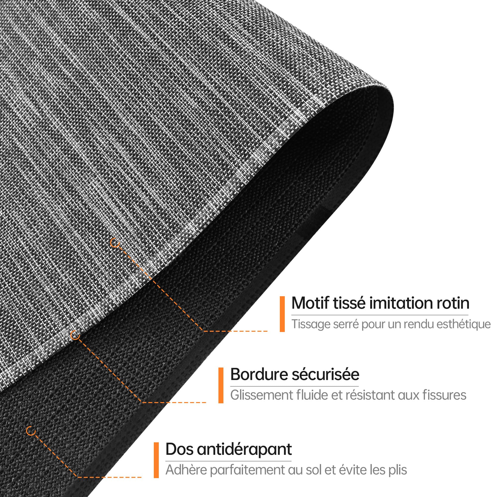 Tapis Chaise de Bureau, 91x122cm Grand Tapis Protection pour Sols Durs en PVC Antidérapant Renforcé, pour Bureau à Domicile ou Professionnel - Gris Foncé