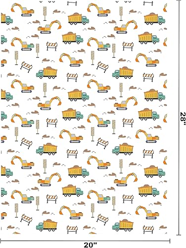Miniatura 6 de Titiweet Papel de regalo de construcción, papel de regalo de camión para niños, niños, 12 hojas de papel de regalo para tractores y camiones para