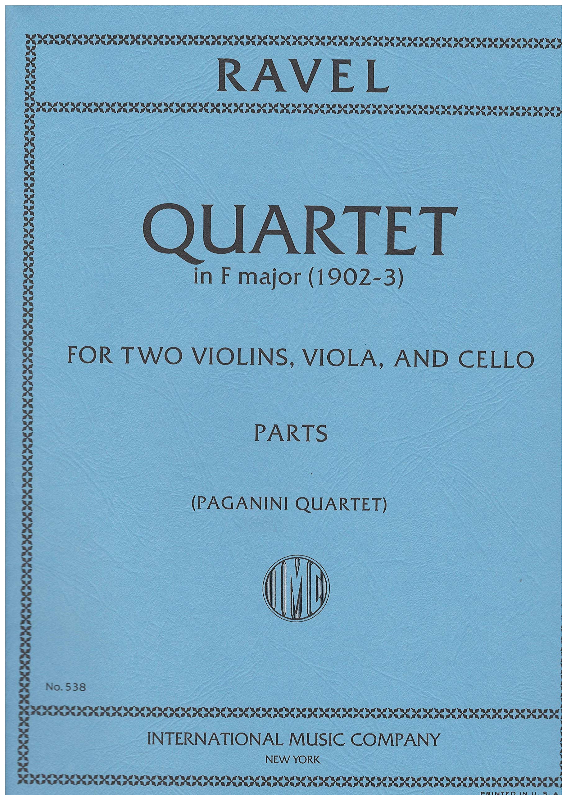 Ravel, Maurice - String Quartet in F Major Two Violins, Viol