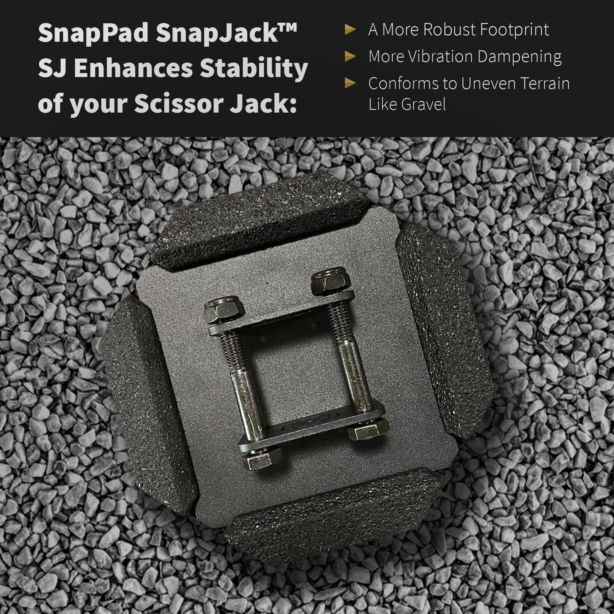 SnapPad SnapJackâ„¢ SJ (Pack of 2) | Two-Point Trailer Jack Stands Featuring 5.5" Metal Foot | Adds 61% Additional Surface Area, 3.79 lbs. Per Pad & 7.25" Total Width | Must-Have RV Accessories