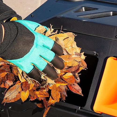 Miniatura 7 de Hourleey Contenedor de compostaje al aire libre, 43 galones de doble cámara con puertas correderas, contenedor giratorio de compostaje para jardín,