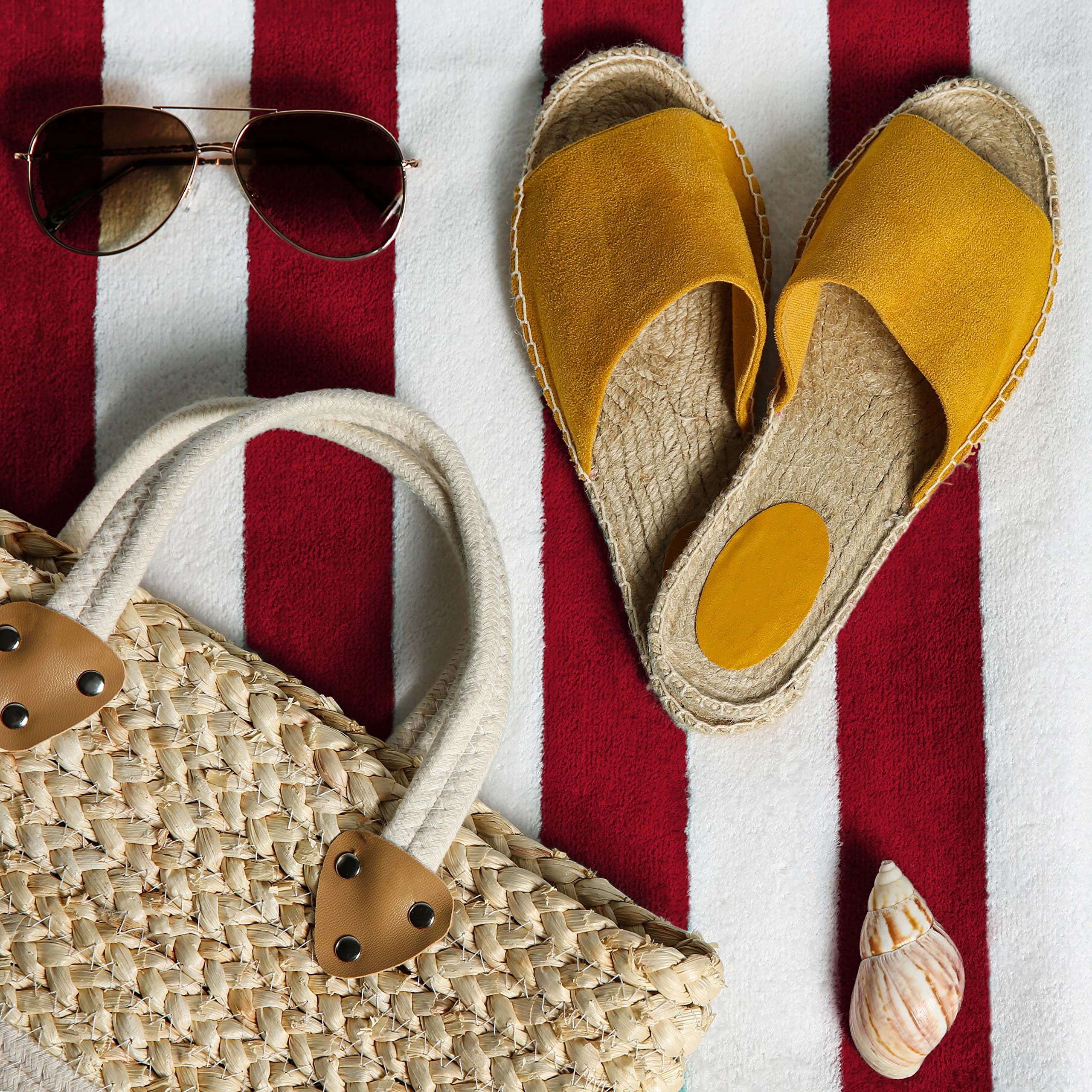 Sweet Needle Strandtücher – Cabana Striped Classic, 100% Baumwoll-Frottee, ringgesponnenes Pooltuch, schnell trocknend, 450 g/m², 2 Stück, für Erwachsene (Vielfalt – 4 Stück, 76 x 152 cm)