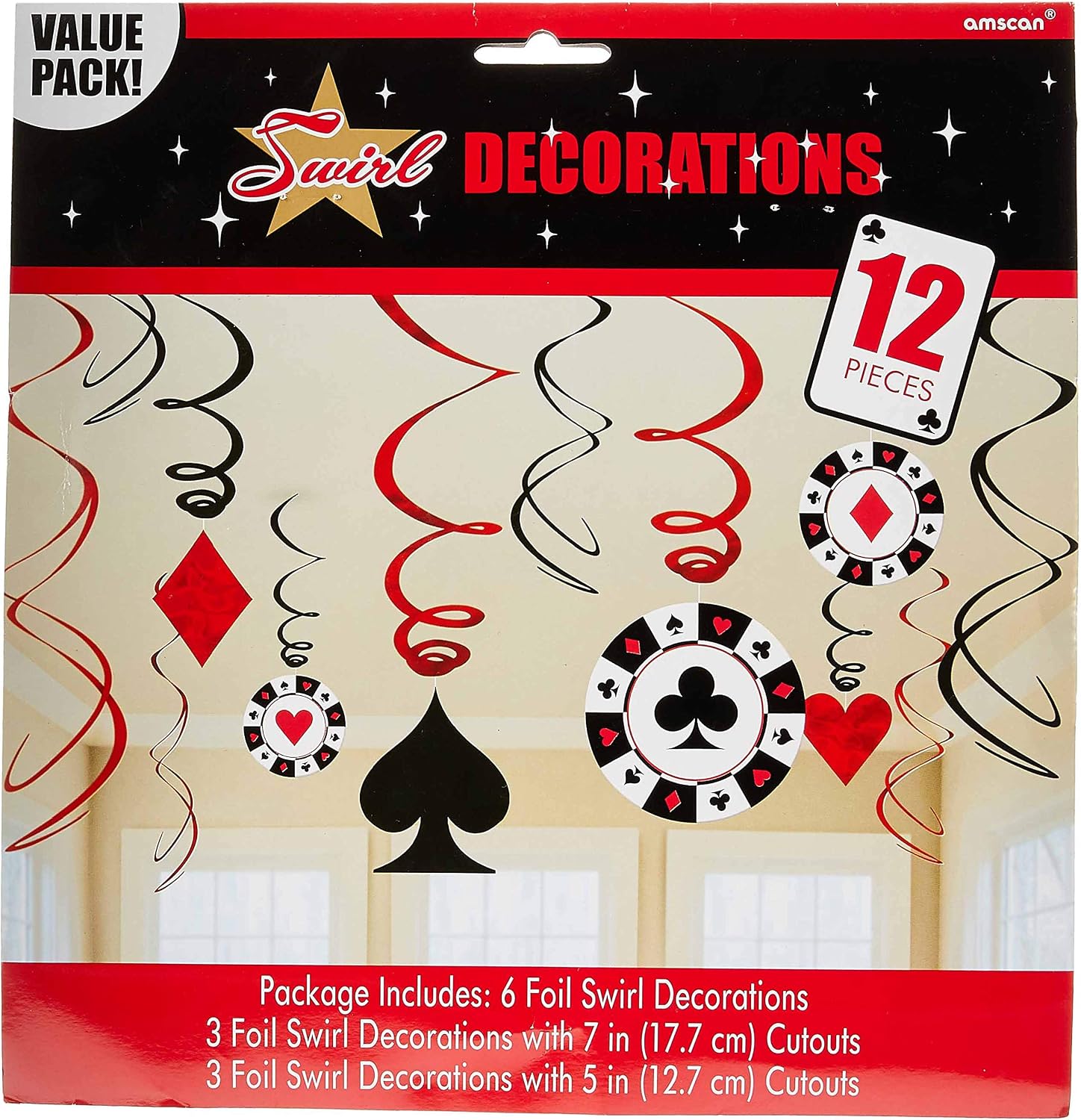 amscan Casino Value Pack Party Swirl Decorating Kit,Multicolor,multi size