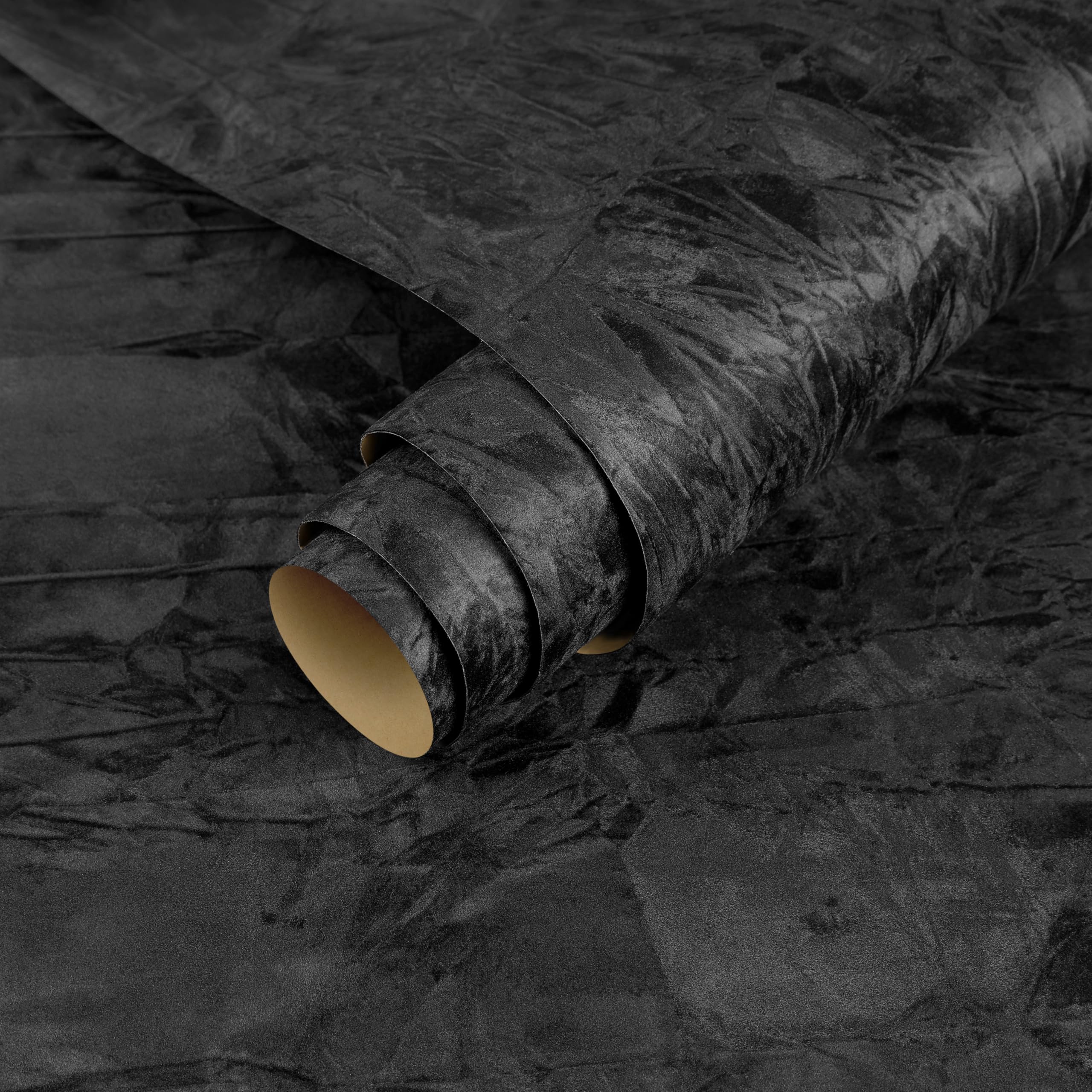 ReWallpaper Papel Pintado Autoadhesivo Terciopelo Negro 60CMx5M Rollo Adhesivo Terciopelo Negro Vintage Forrar Muebles Adhesivo Cajones Armarios De Ropa Papel Pared Terciopelos Tela Salon